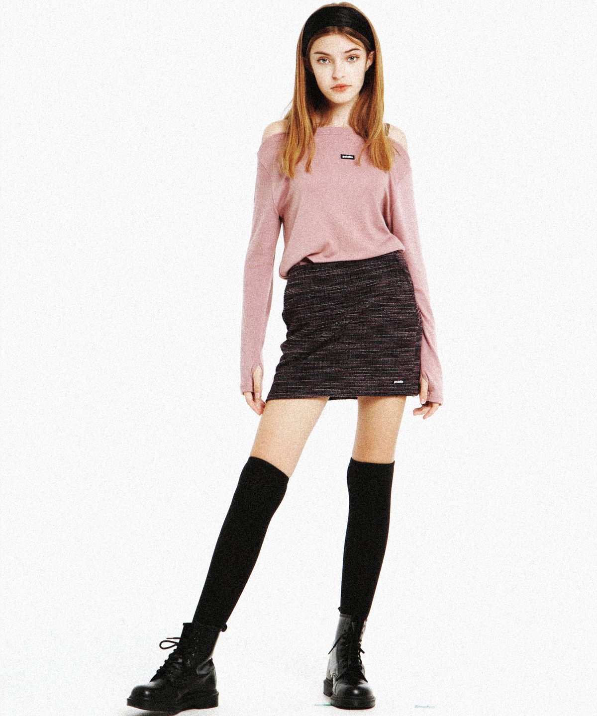 팔레트(PALETTE) TWEED SKIRT (PURPLE)