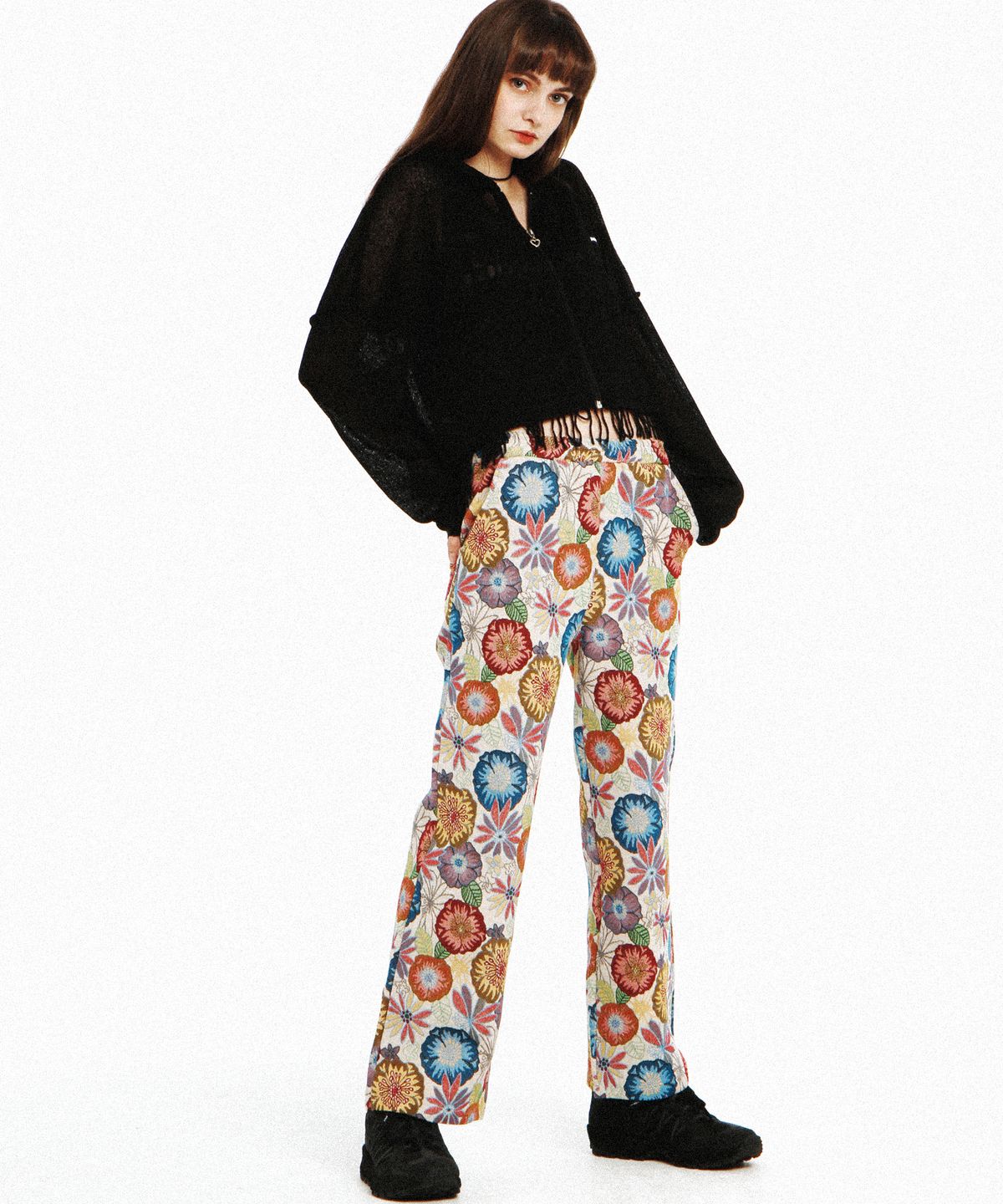 팔레트(PALETTE) FLOWER WIDE EASY PANTS (BEIGE)