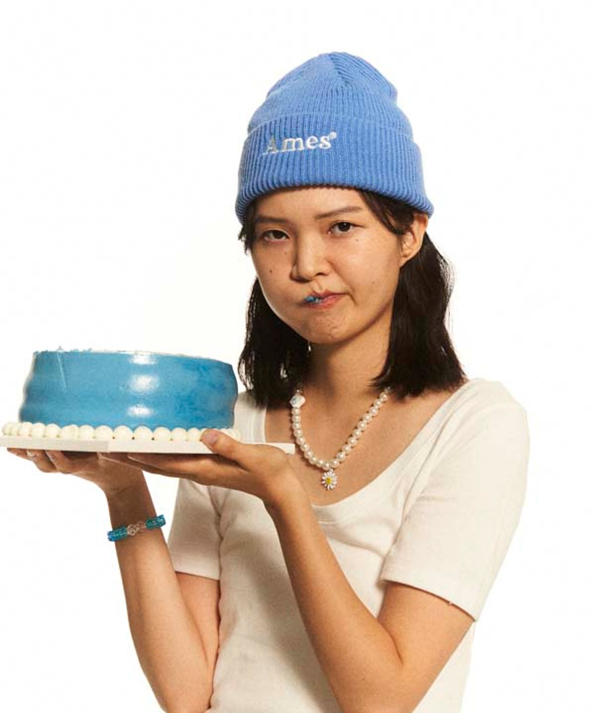 아메스 월드와이드(AMES-WORLDWIDE) BASIC LOGO BEANIE SKY BLUE