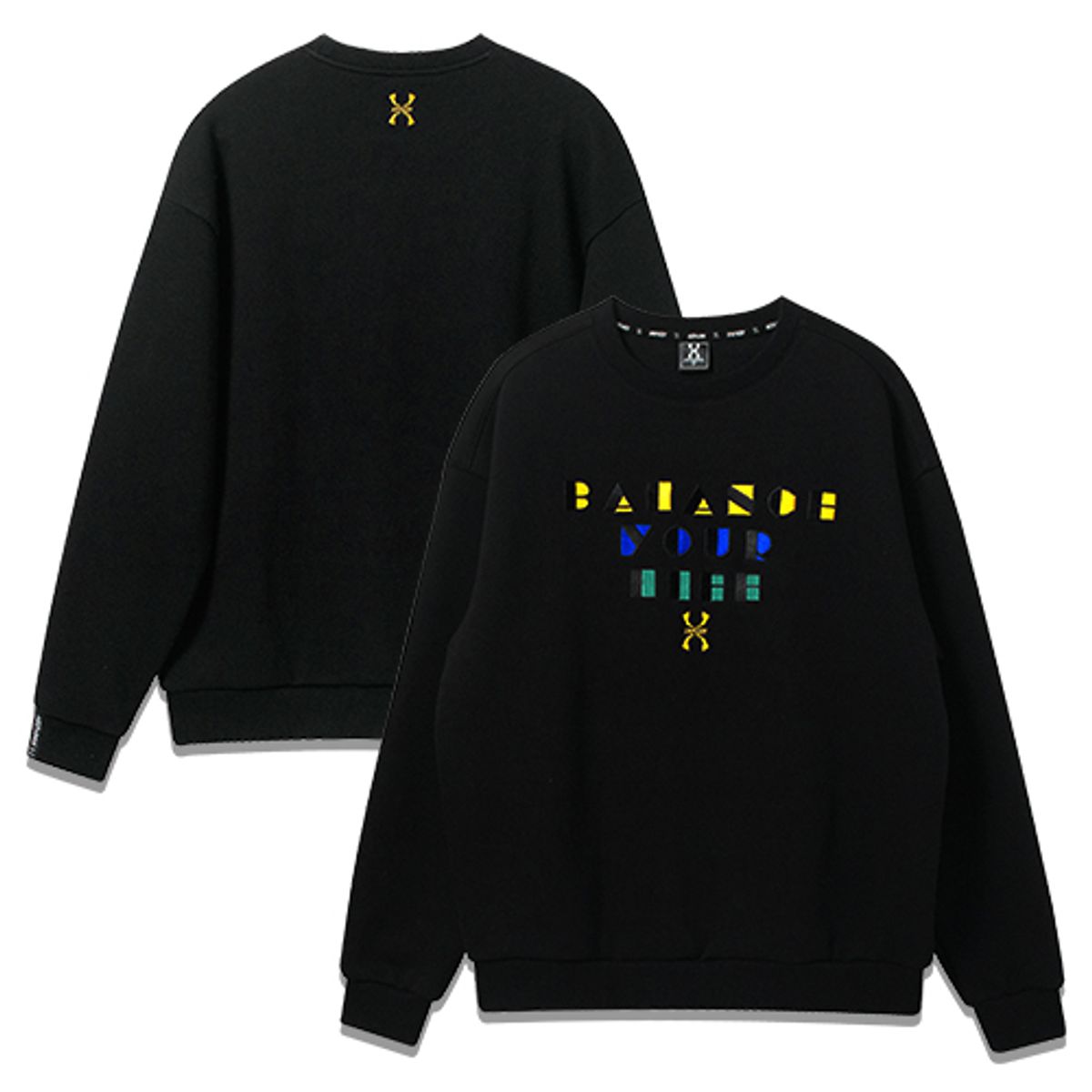 엑스네지(XNAZZY) 밸런스 릴렉스핏맨투맨 XYNRMA07 [BLACK]