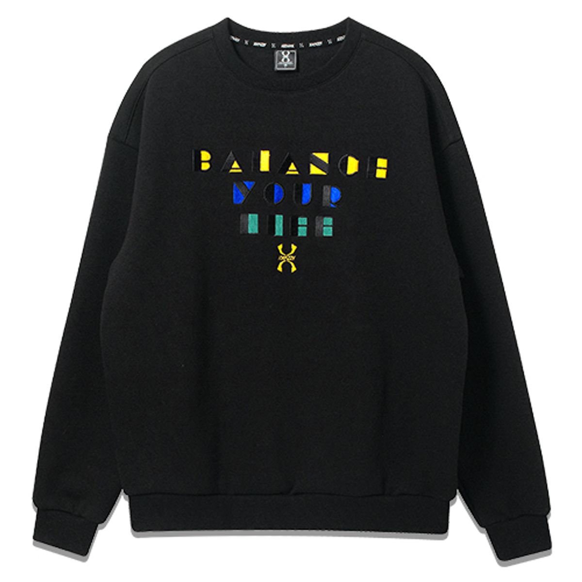 엑스네지(XNAZZY) 밸런스 릴렉스핏맨투맨 XYNRMA07 [BLACK]