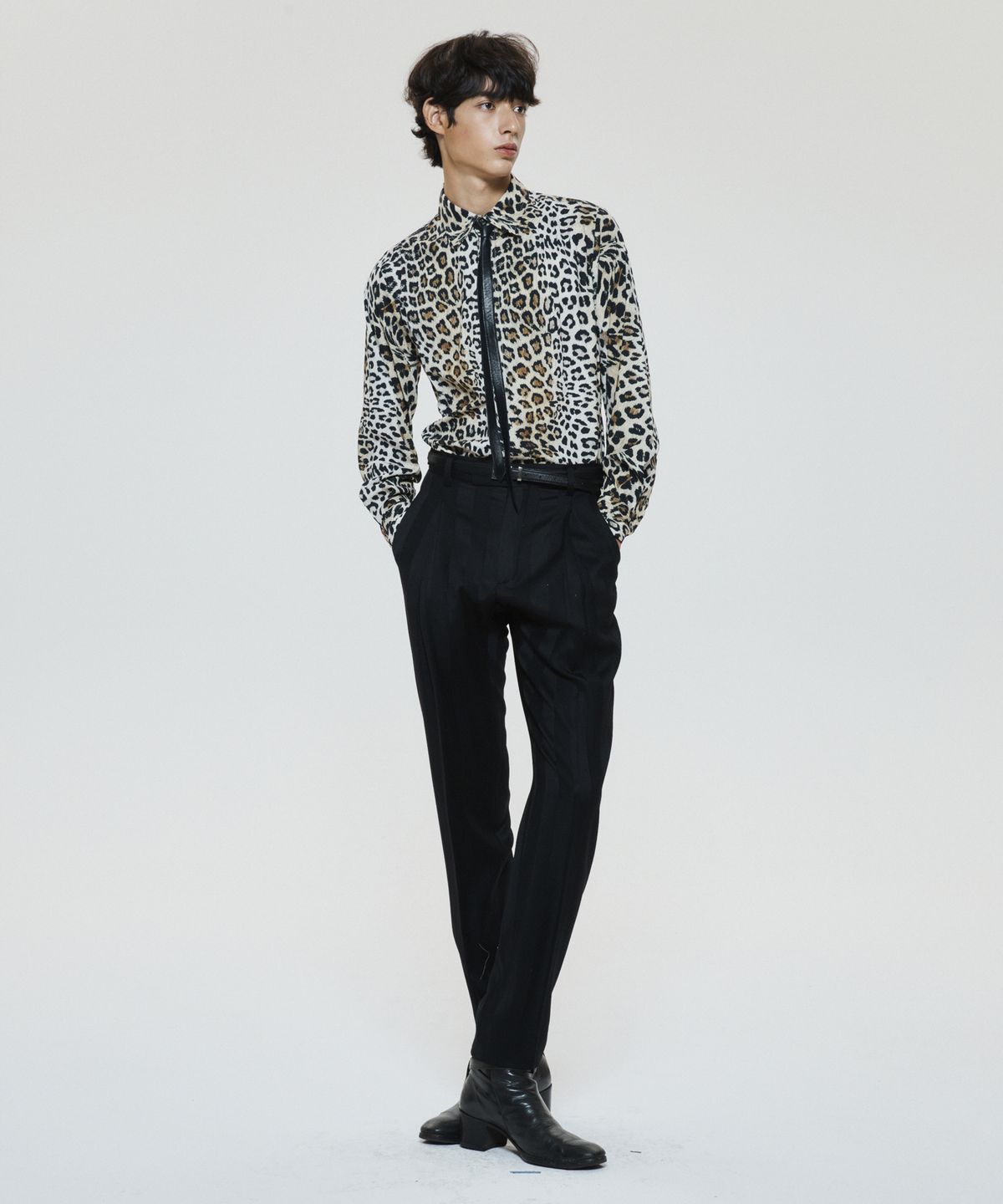 언티지(UNTAGE) 레오파드 프린트 셔츠[Brown(UNISEX)]_UTS-FS22