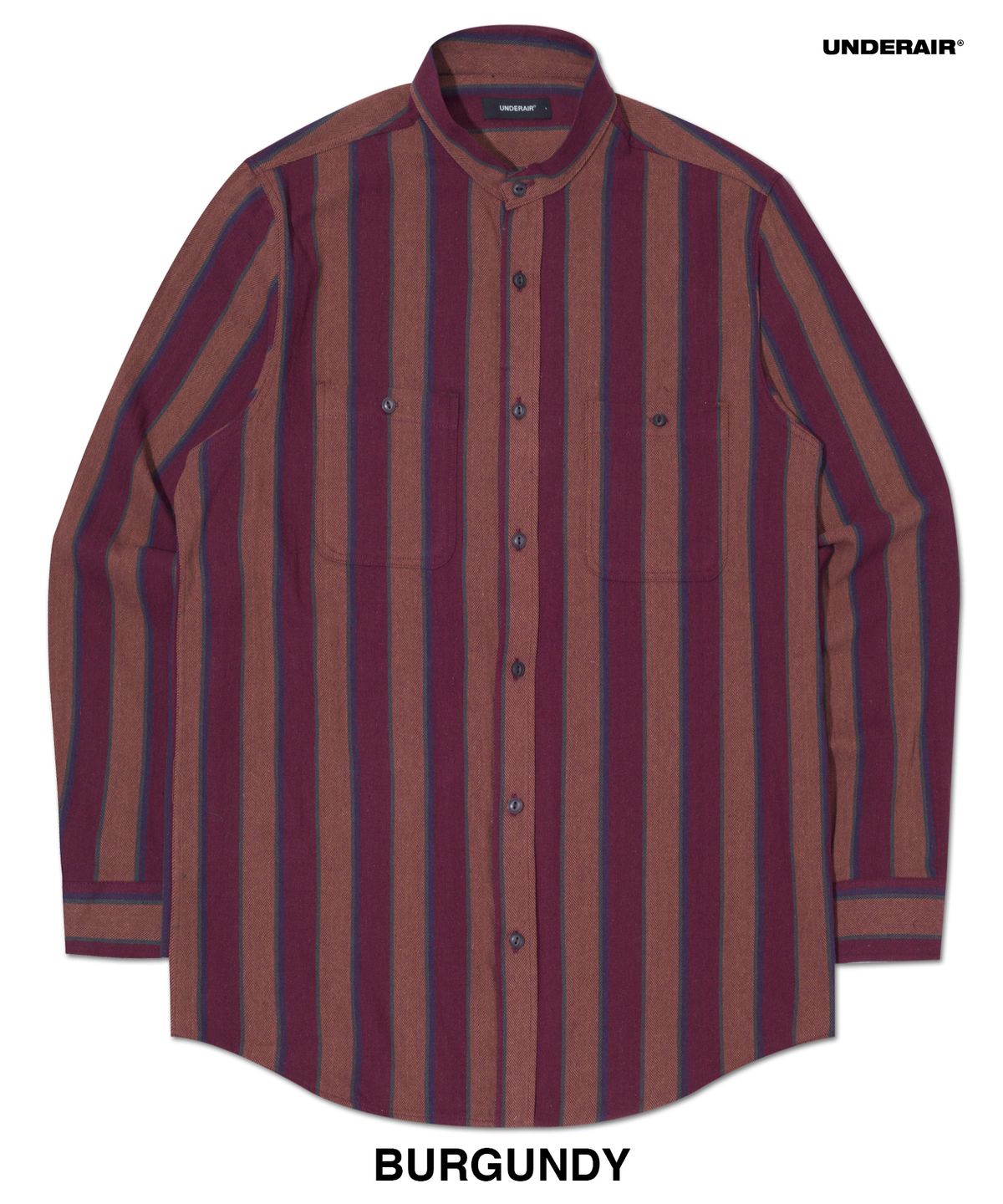 언더에어(UNDERAIR) [차이나카라] THROAT STRIPE SHIRTS (3 COLOR)