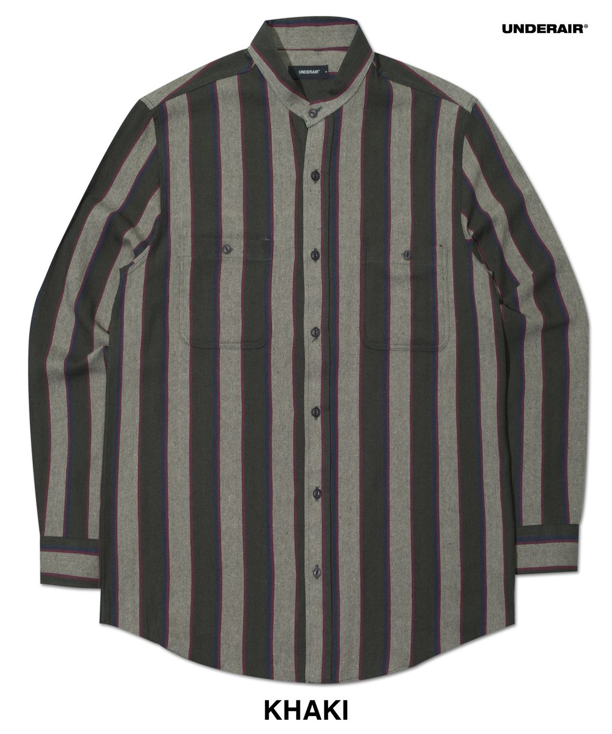 언더에어(UNDERAIR) [차이나카라] THROAT STRIPE SHIRTS (3 COLOR)