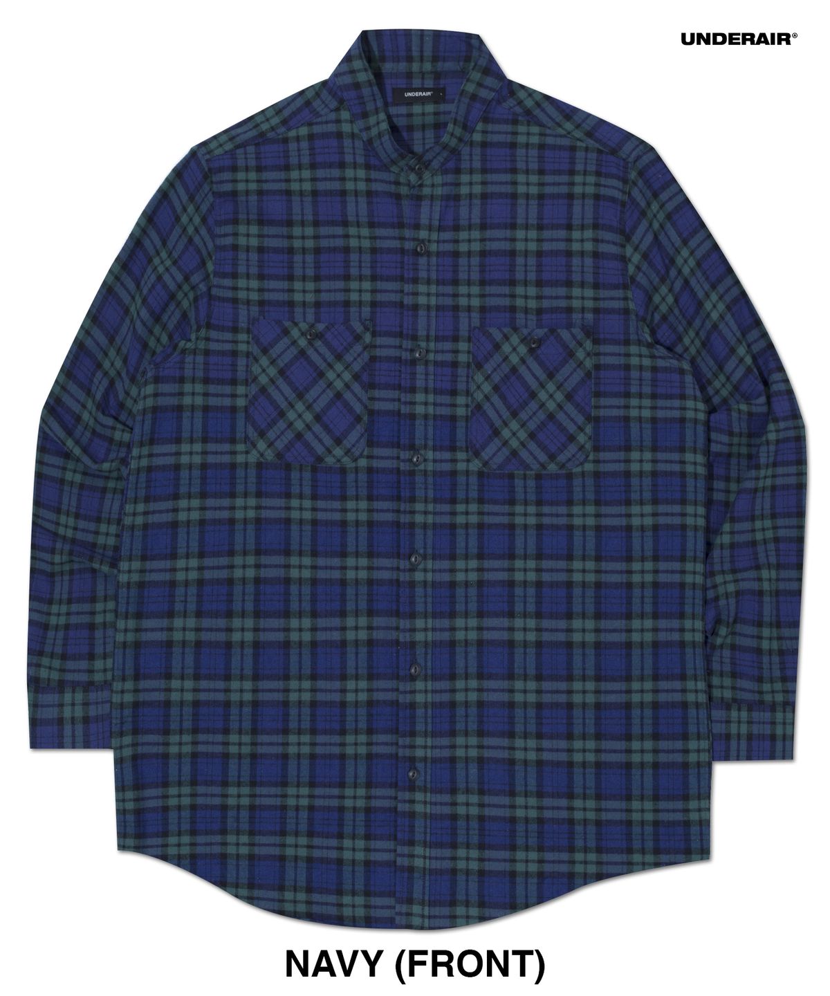 언더에어(UNDERAIR) [차이나카라] UNDER EFFECT CHECK SHIRTS - NAVY