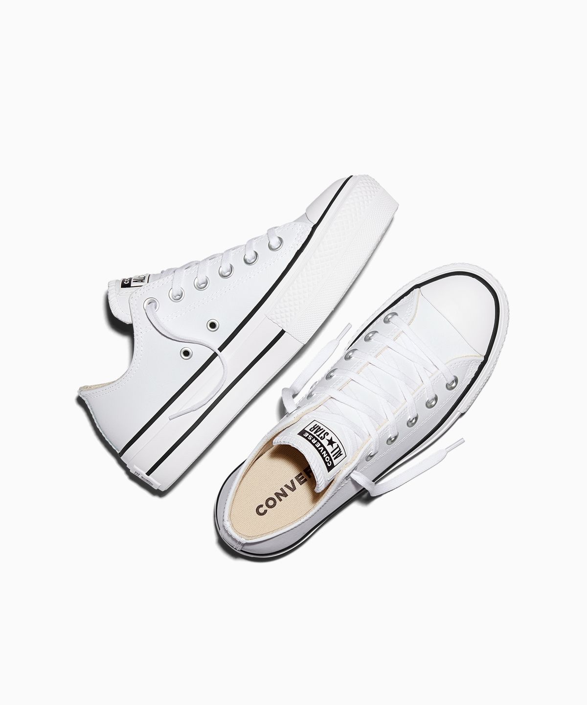 컨버스(CONVERSE) 척테일러 올스타 리프트 클린 레더 화이트 561680C