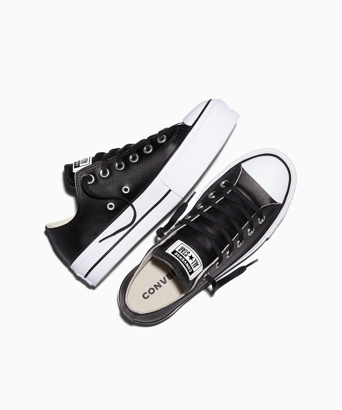 컨버스(CONVERSE) 척테일러 올스타 리프트 클린 레더 블랙 561681C