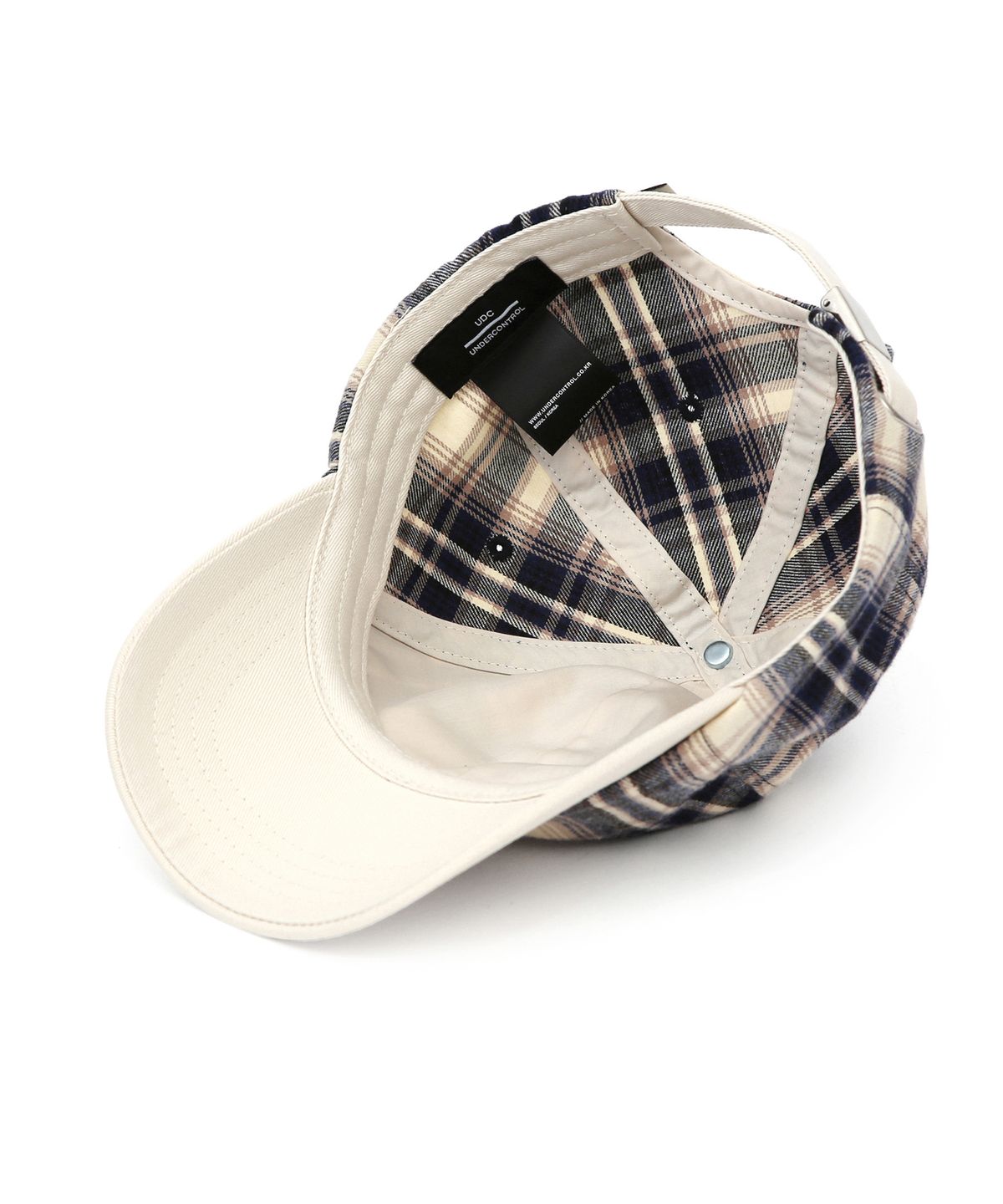 언더컨트롤(UNDERCONTROL) 체크 패턴 볼캡 R CROSS LOGO / CLASSIC B B / NAVY CHECK