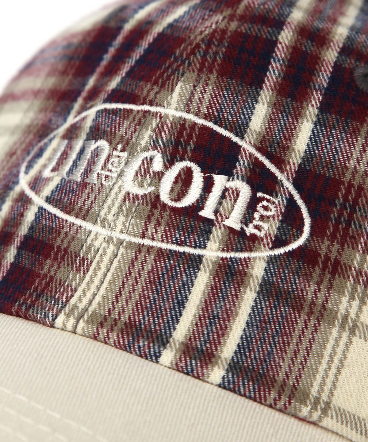 언더컨트롤(UNDERCONTROL) 체크 패턴 볼캡 R CROSS LOGO / CLASSIC B B / WINE CHECK