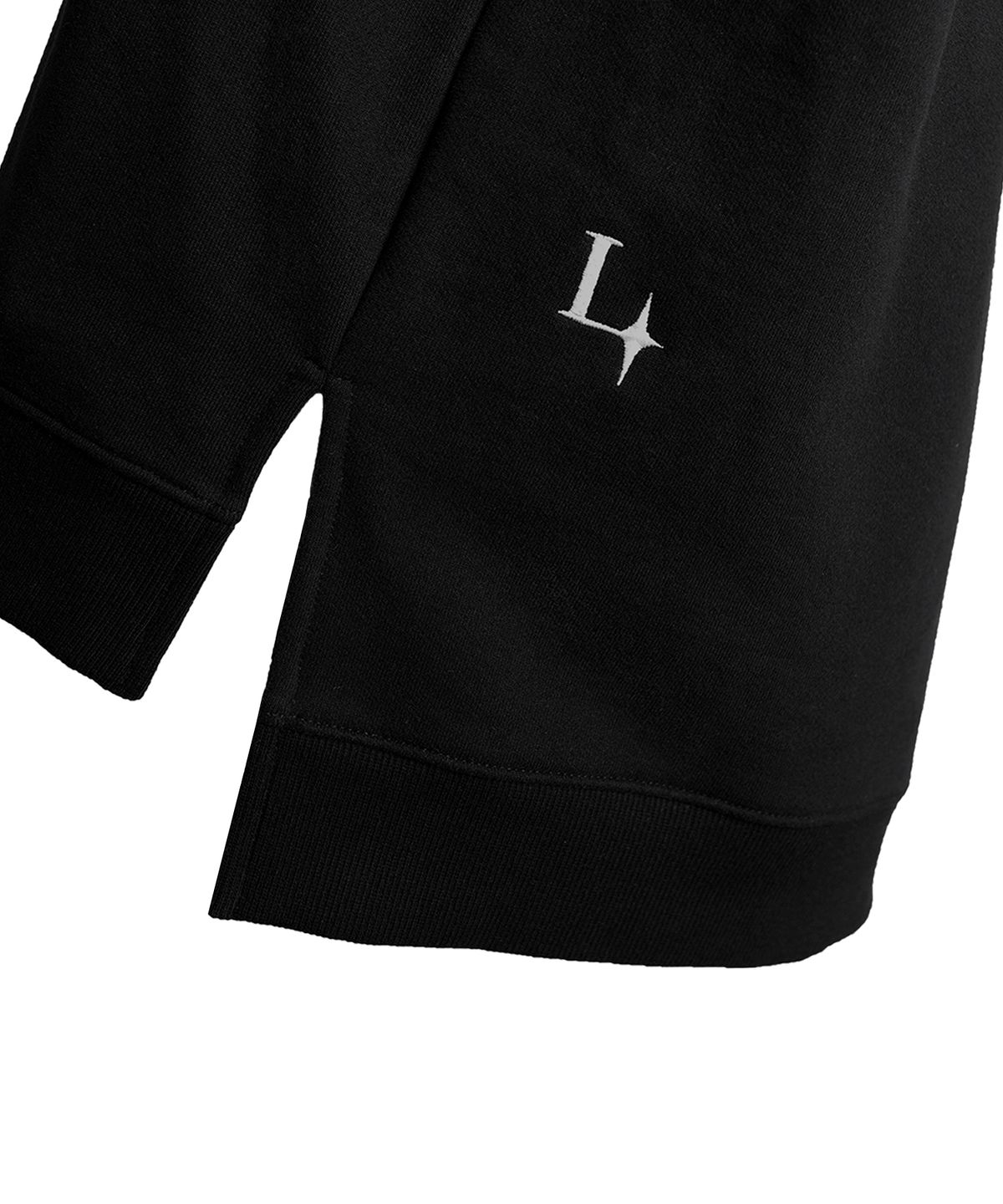 레트흐드레뚜왈(LETTRE DE LE TOILE) OVERSIZED SIDE SLIT SWEATSHIRT (BLACK)