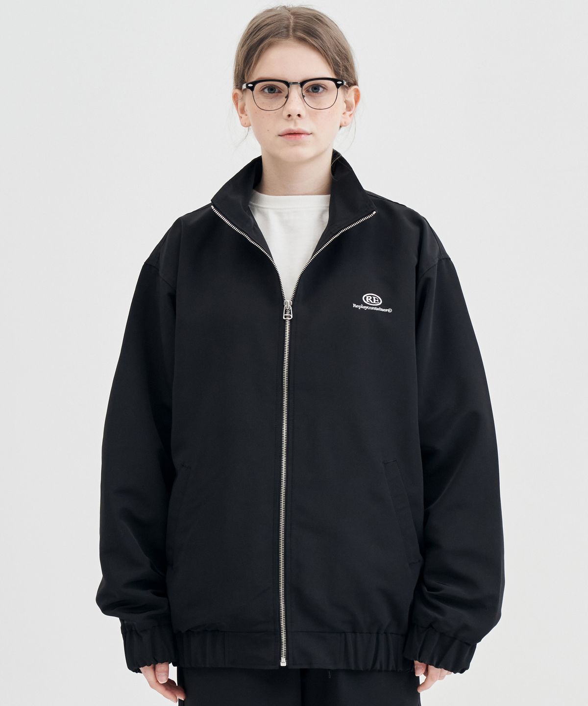 리플레이컨테이너(REPLAY CONTAINER) RE capsule logo track jacket (black)