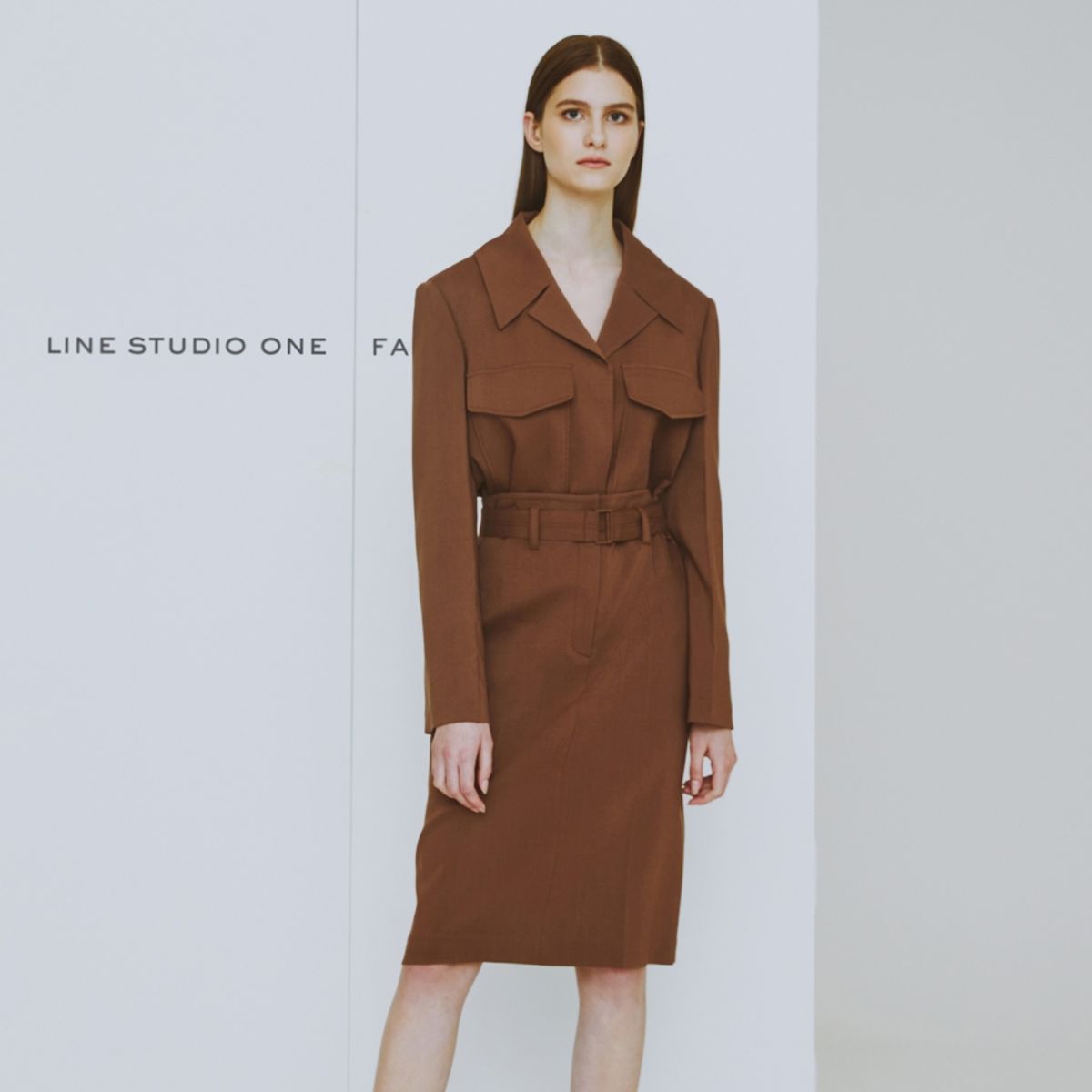 라인 스튜디오 원(LINE STUDIO ONE) buckle strap skirt JWSKKI0100