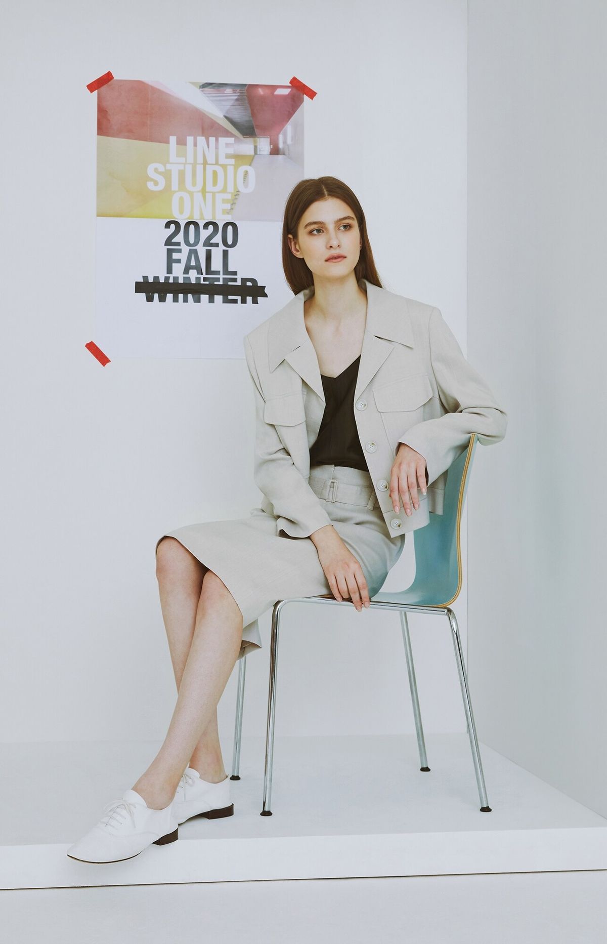 라인 스튜디오 원(LINE STUDIO ONE) buckle strap skirt JWSKKI0100