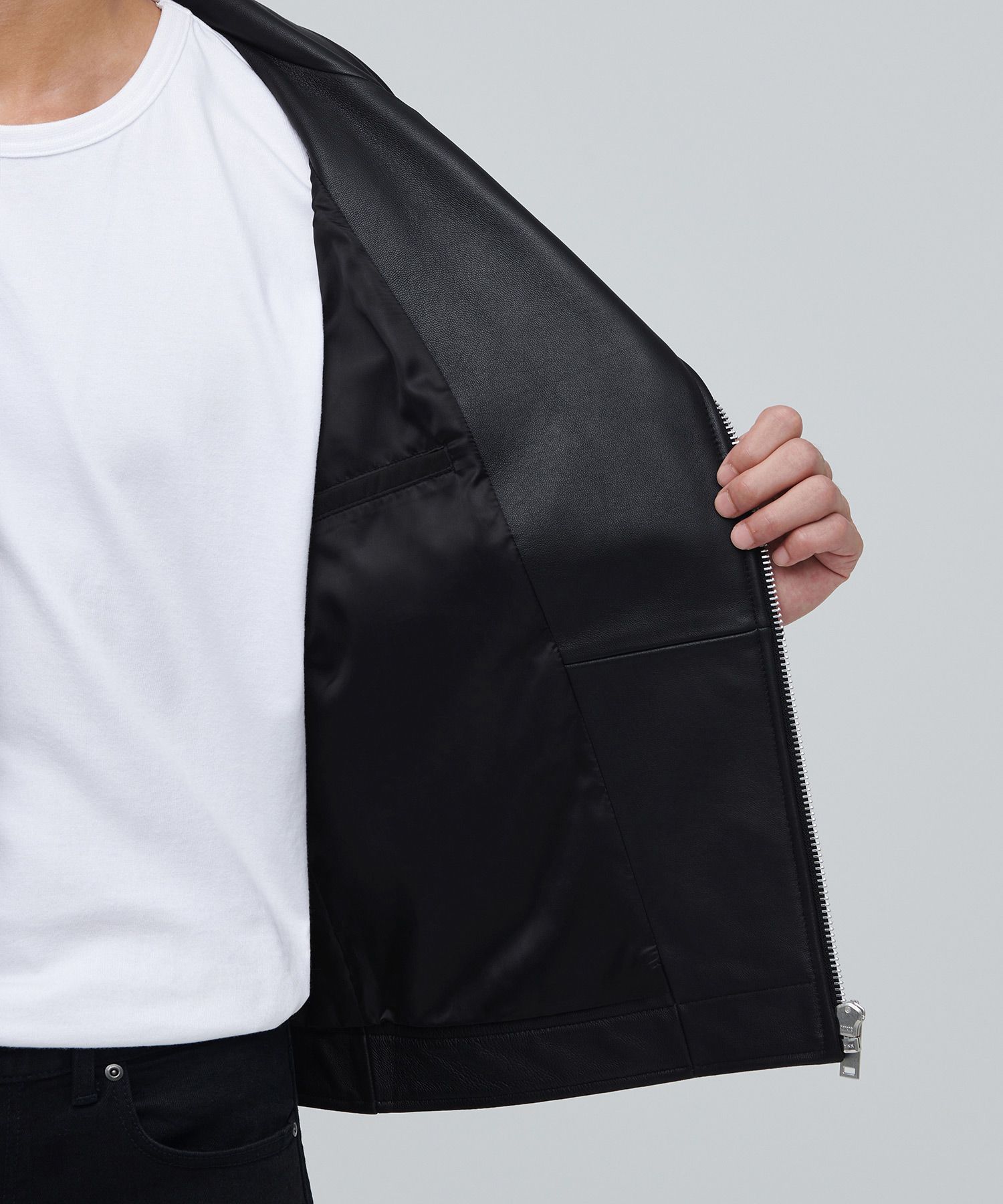 ジャケット・アウター MUSINSA STANDARD LAMBSKIN MOTORCYCLE MUSINSA公式 | MUSINSA STANDARD LAMBSKIN BASIC MOTORCYCLE