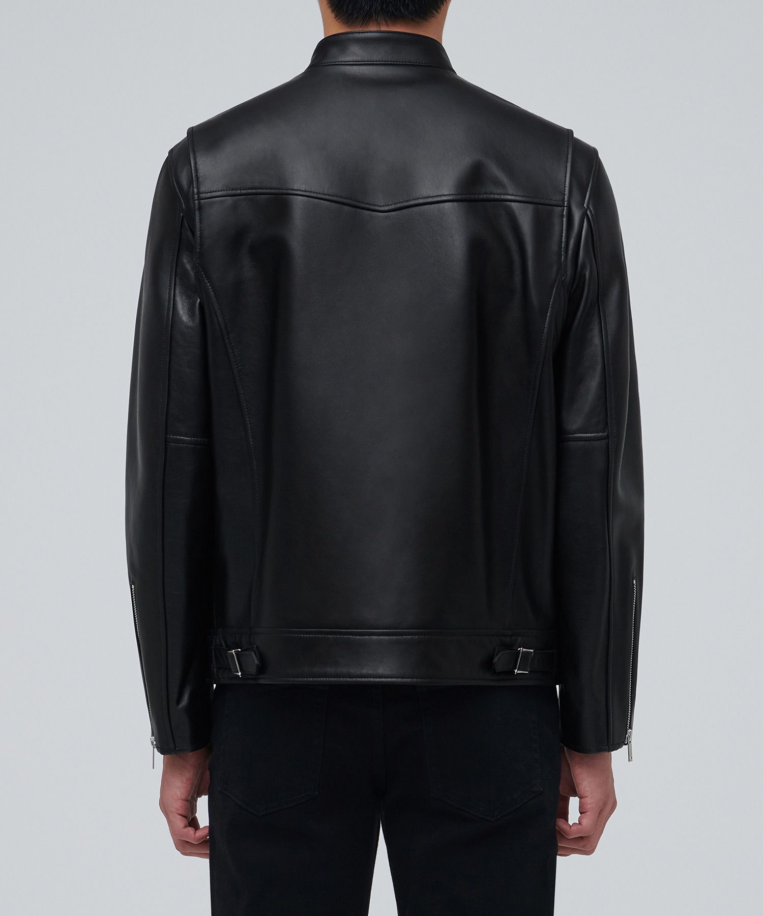 ジャケット・アウター MUSINSA STANDARD LAMBSKIN MOTORCYCLE MUSINSA | MUSINSA STANDARD LAMBSKIN CAFE RACER JACKET_BLACK