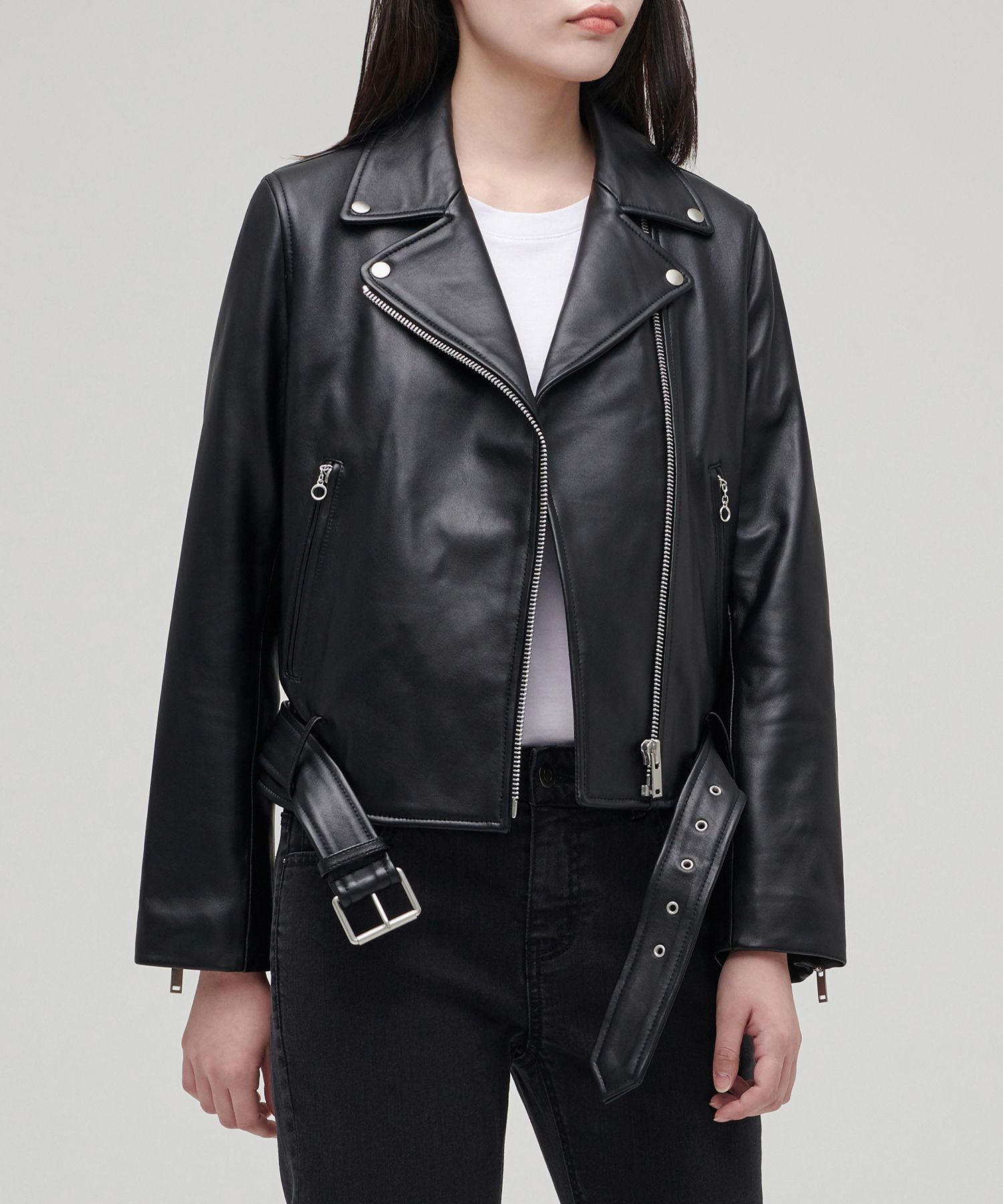 ジャケット・アウター MUSINSA STANDARD LAMBSKIN MOTORCYCLE MUSINSA公式 | MUSINSA STANDARD LAMBSKIN SINGLE MOTORCYCLE JACKET_BLACK