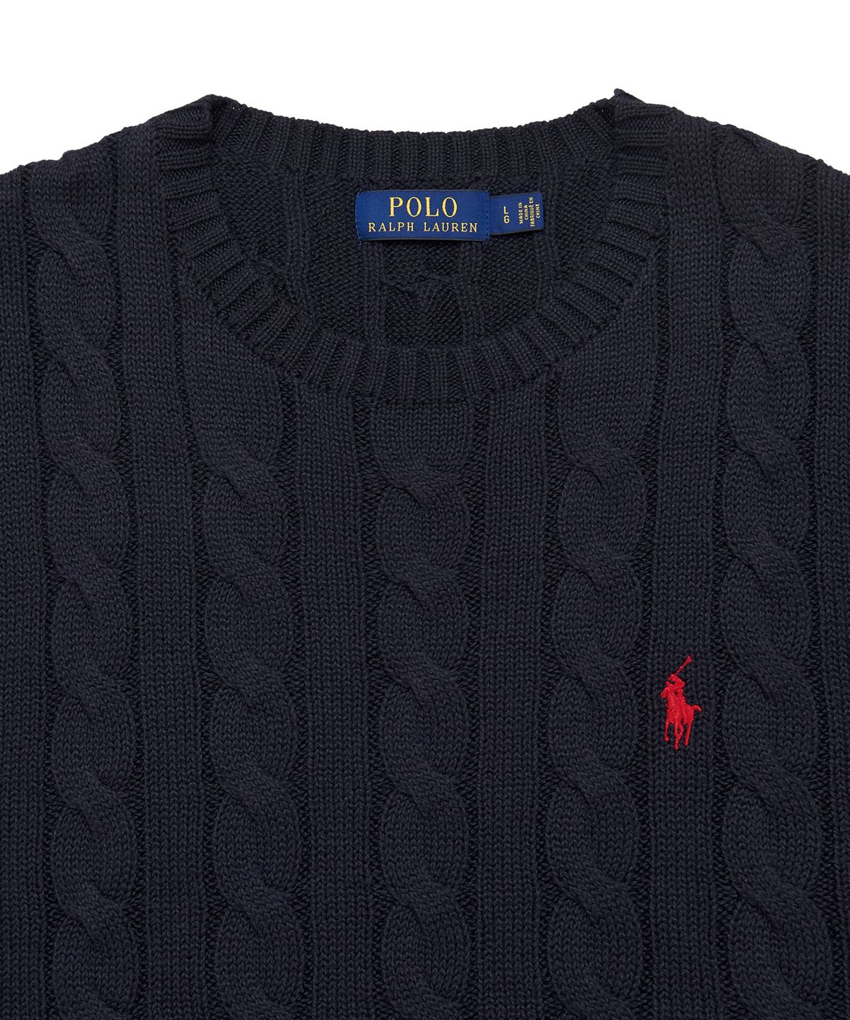 폴로 랄프 로렌(POLO RALPH LAUREN) 케이블니트 코튼 스웨터 - 네이비