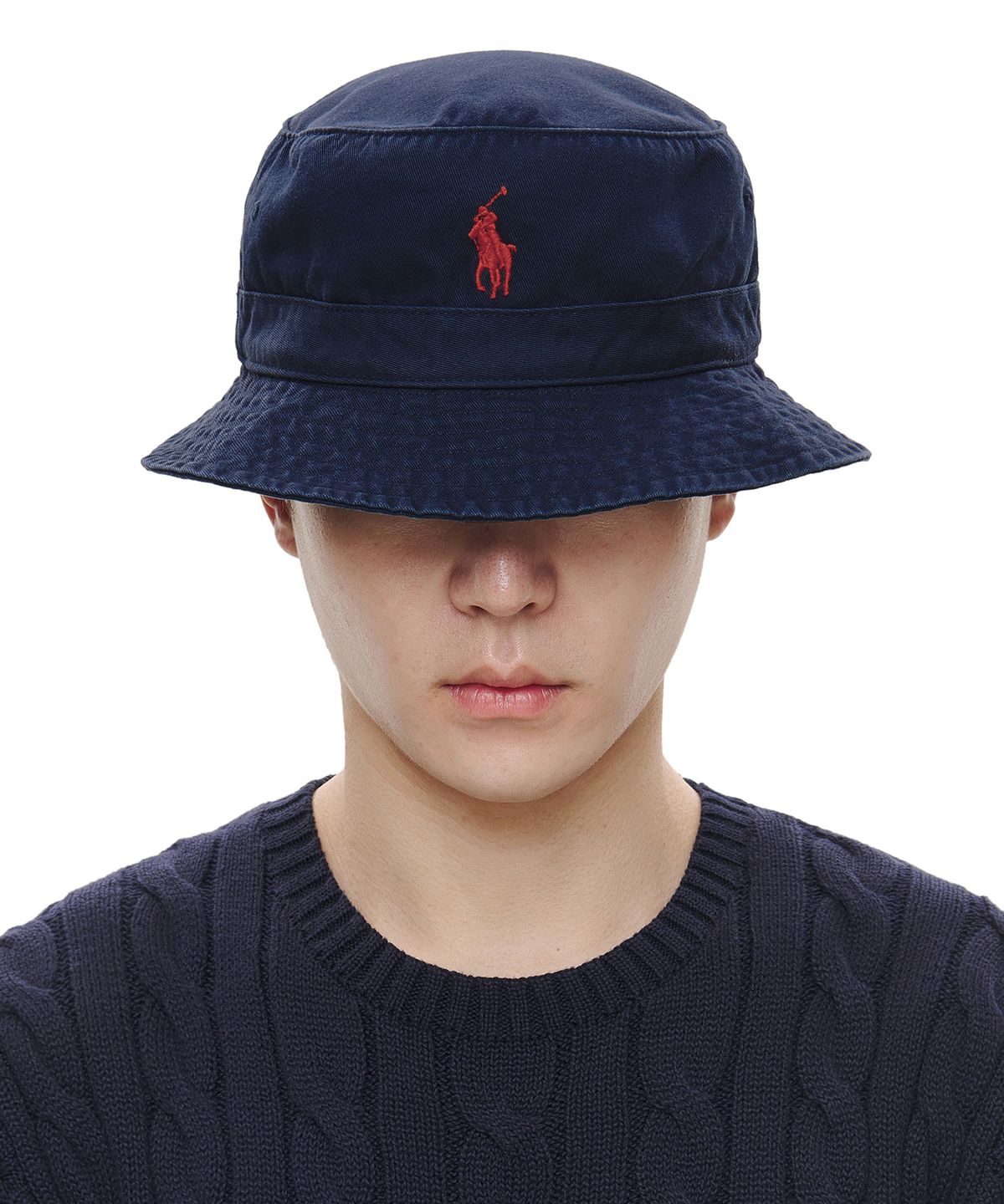 폴로 랄프 로렌(POLO RALPH LAUREN) 코튼 치노 버킷 햇 - 네이비