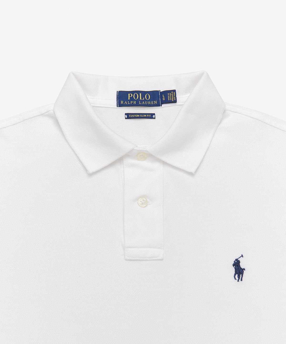 폴로 랄프 로렌(POLO RALPH LAUREN) 커스텀 슬림핏 롱 슬리브 메시 폴로 - 화이트
