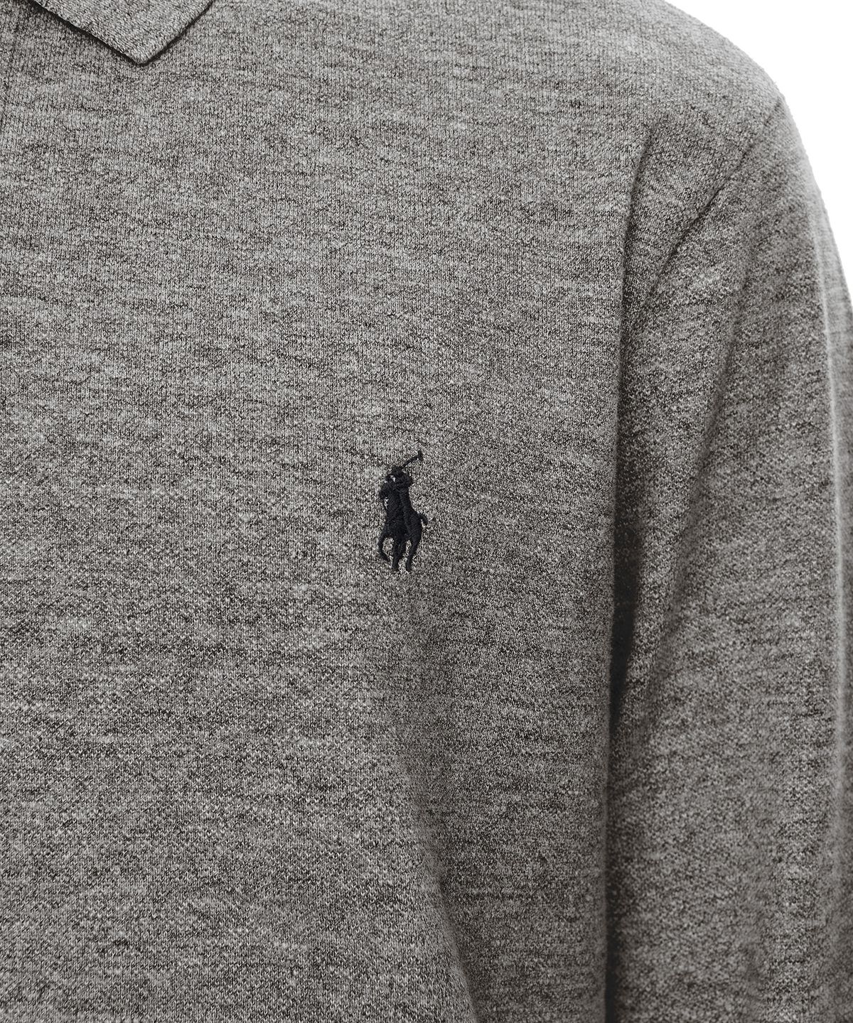 폴로 랄프 로렌(POLO RALPH LAUREN) 커스텀 슬림 핏 롱 슬리브 폴로 - 그레이