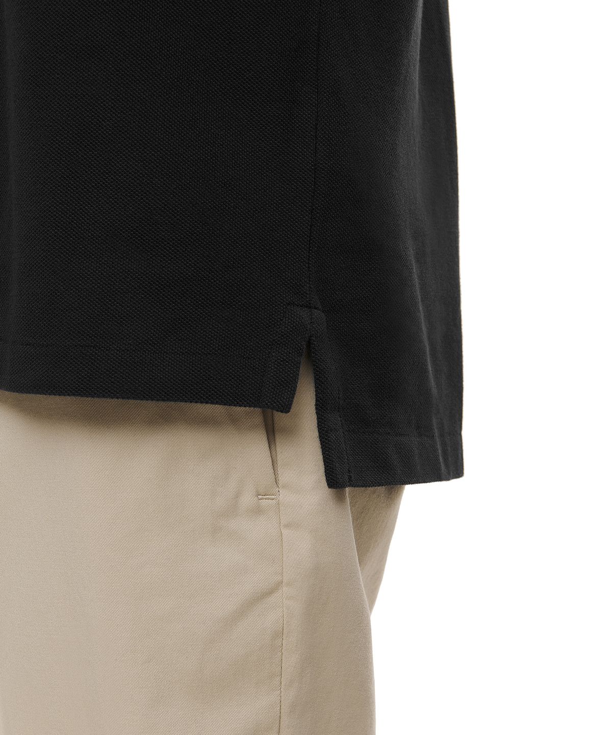 폴로 랄프 로렌(POLO RALPH LAUREN) 커스텀 슬림핏 롱 슬리브 메시 폴로 - 블랙