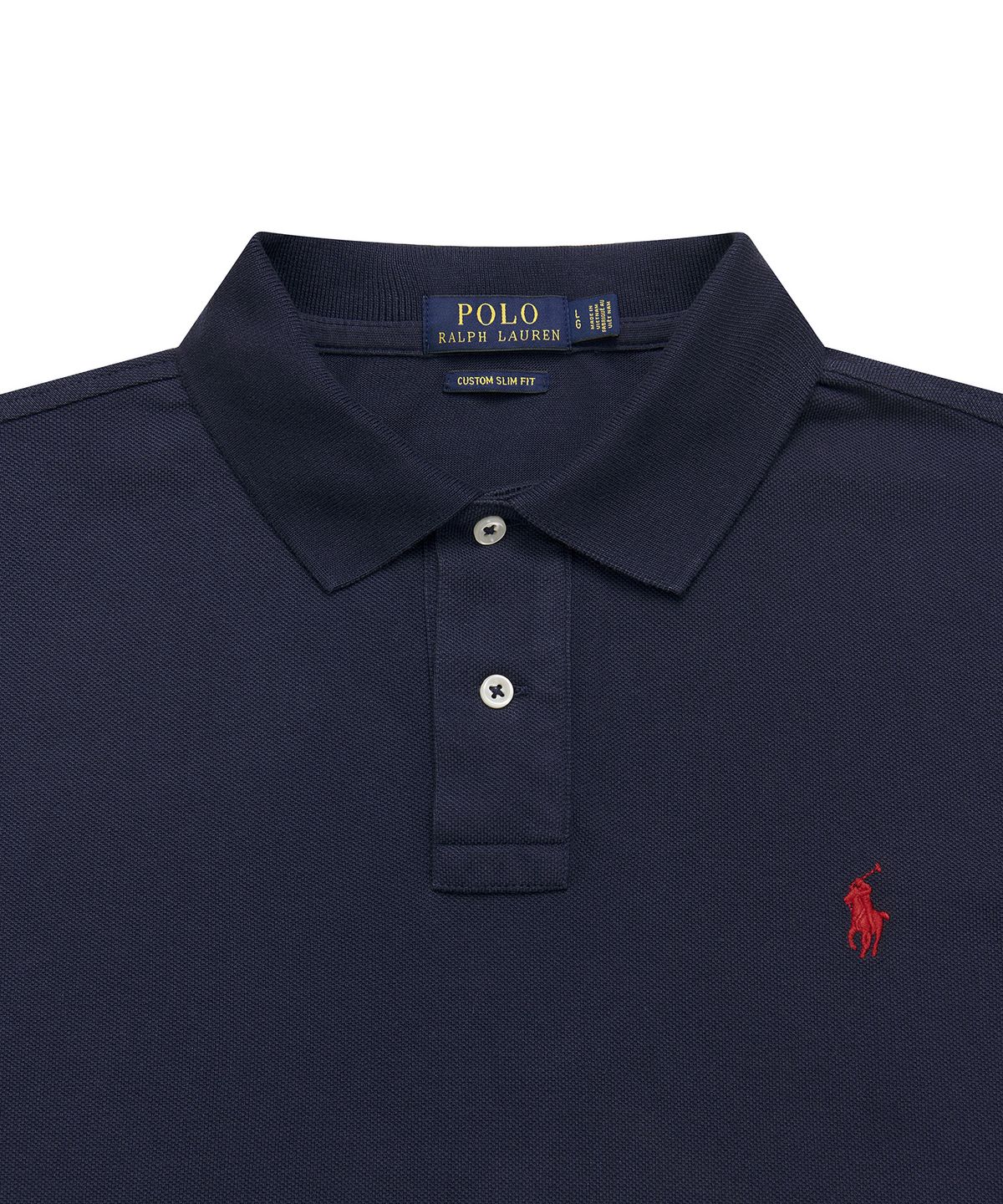폴로 랄프 로렌(POLO RALPH LAUREN) 커스텀 슬림핏 롱 슬리브 메시 폴로 - 블루