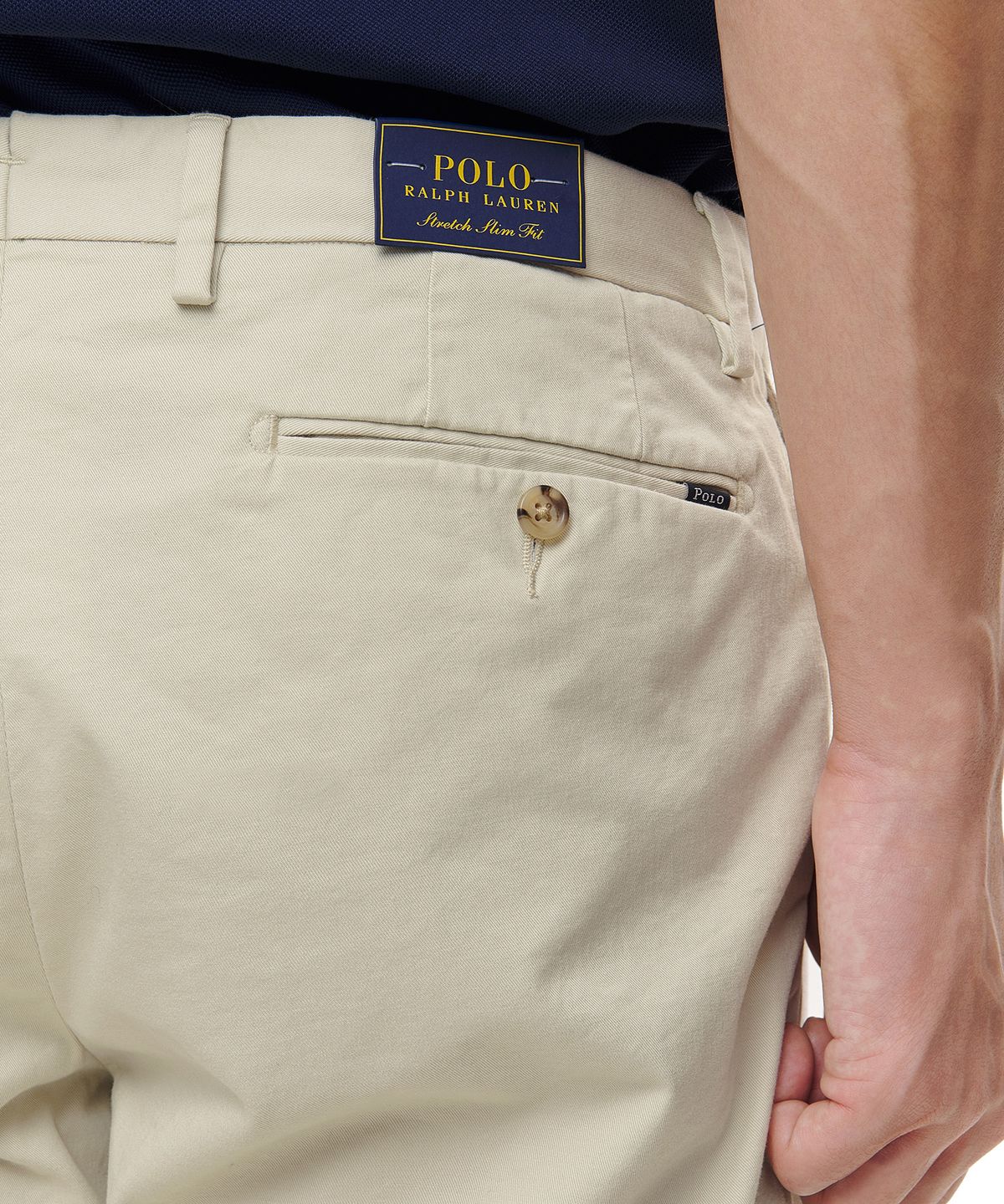 폴로 랄프 로렌(POLO RALPH LAUREN) 스트레치 슬림핏 치노 팬츠 - 라이트 베이지