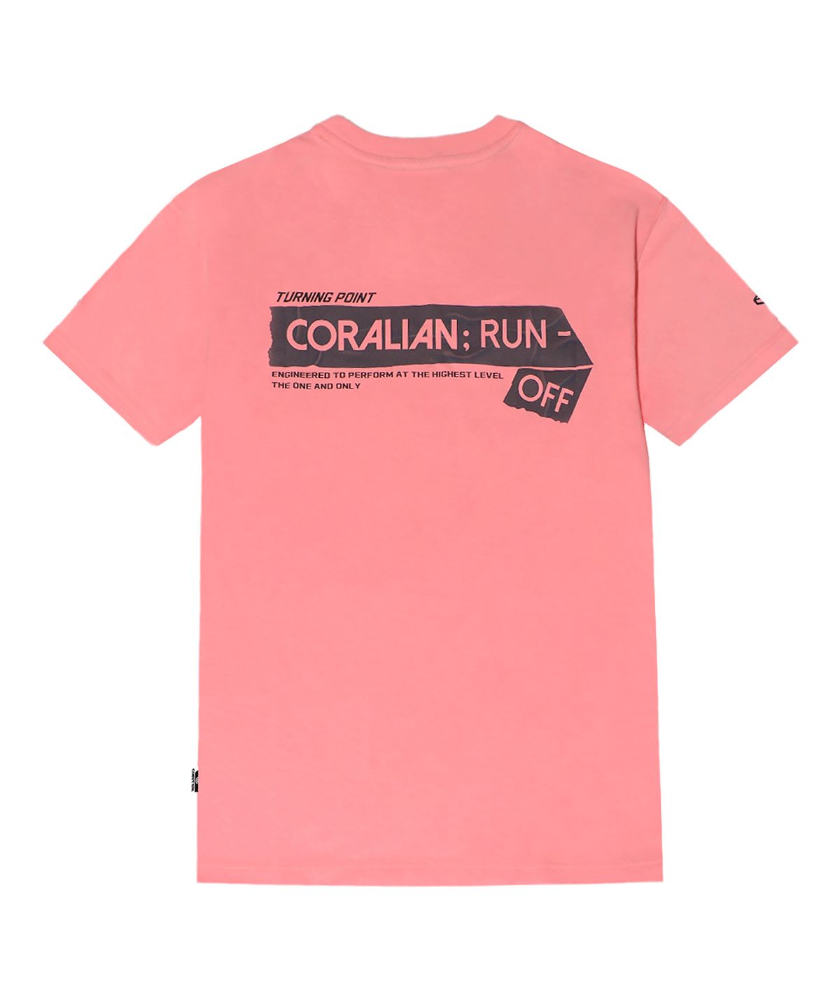 코랄리안(CORALIAN) 런오프 스몰테잎로고 반팔티 핑크