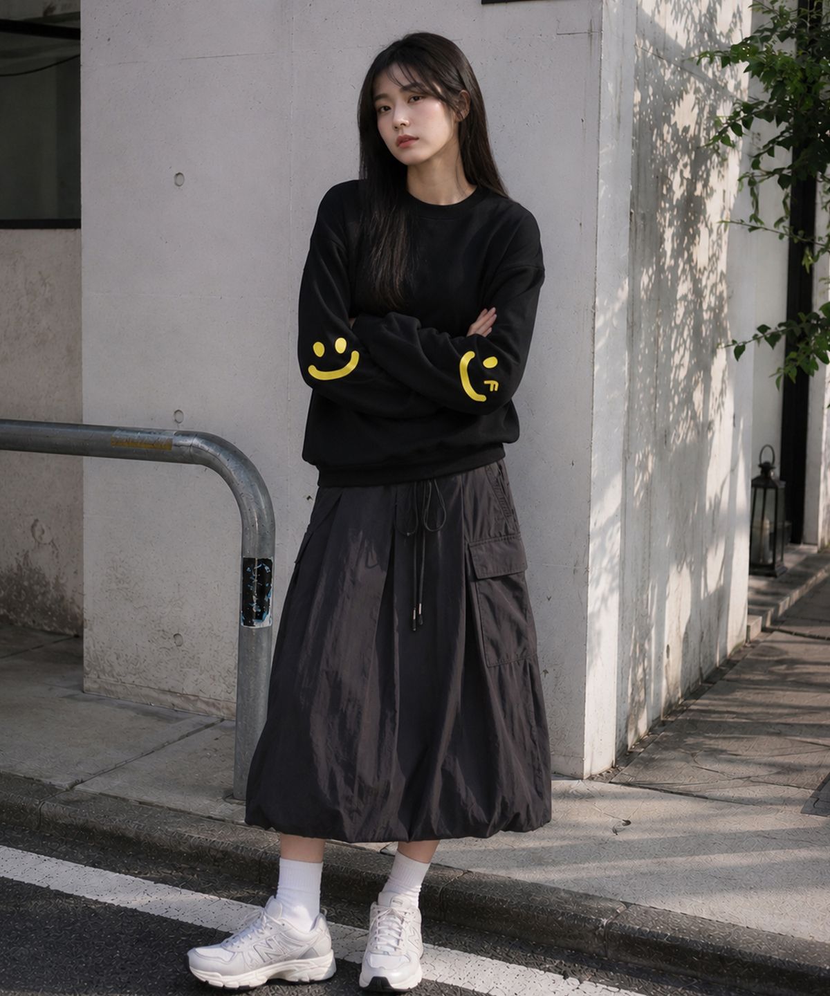그레이버(GRAVER) [UNISEX]엘보우 스마일드로잉 맨투맨_5color