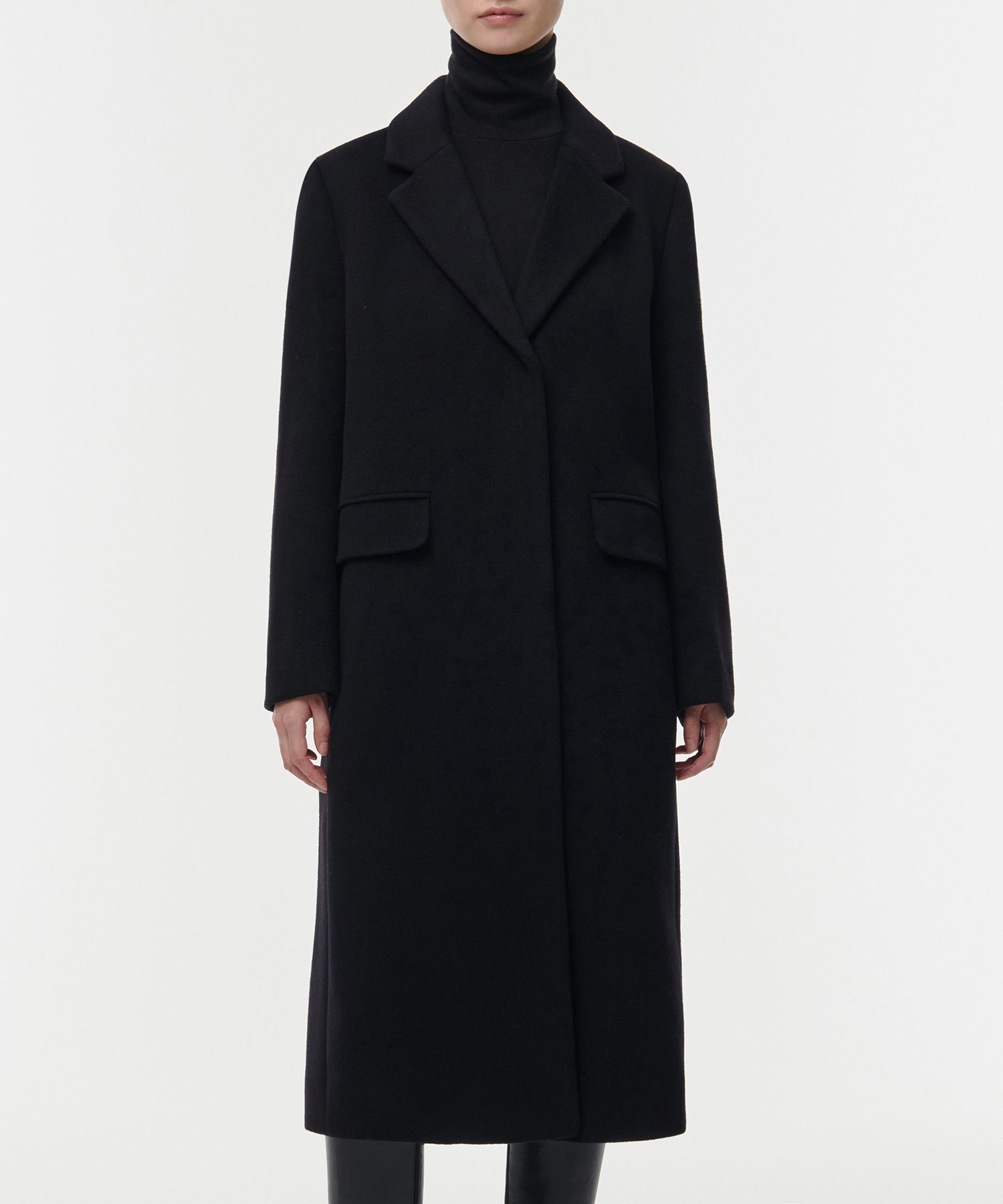 MUSINSA STANDARD WOMAN ロングコート 黒 Mサイズ MUSINSA公式 | MUSINSA STANDARD WOMAN レディースカシミアブレンド