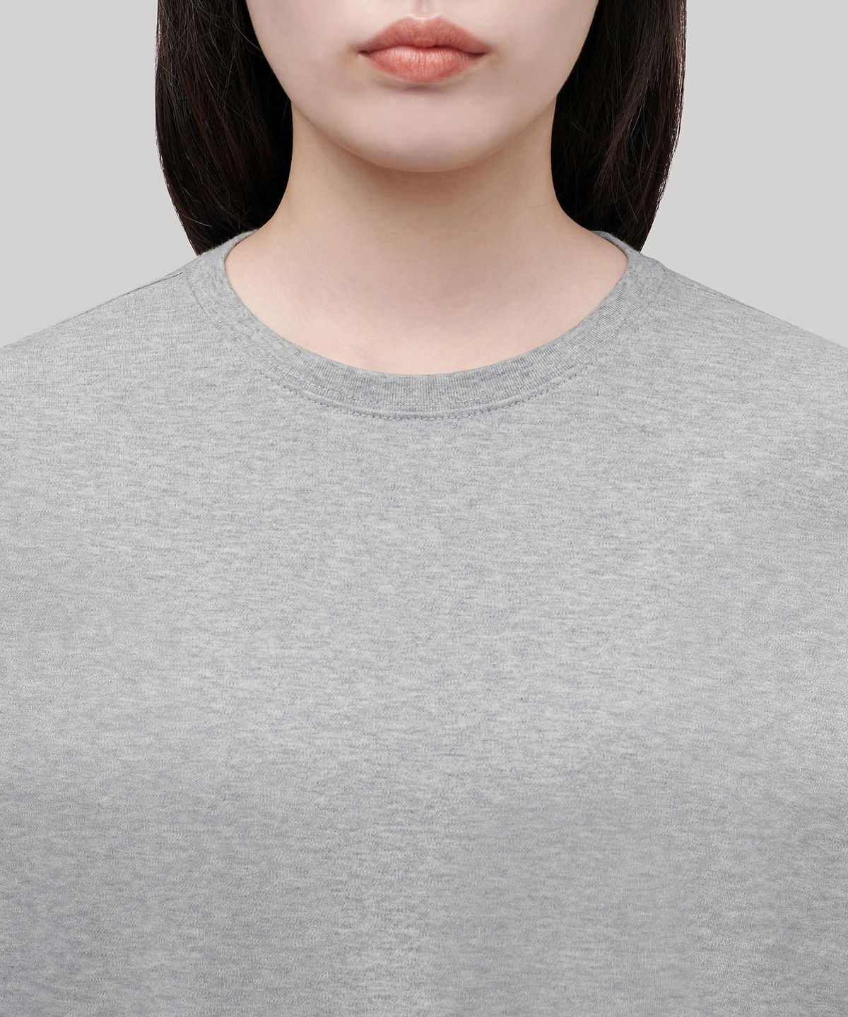 무신사 스탠다드 우먼(MUSINSA STANDARD WOMAN) 우먼즈 릴렉스드 크루 넥 긴소매 티셔츠 [미디엄 그레이]