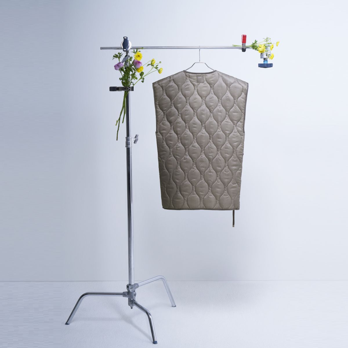 에프엠9102(FM91.02) MATCHeS PADDiNG Vest grey/khaki