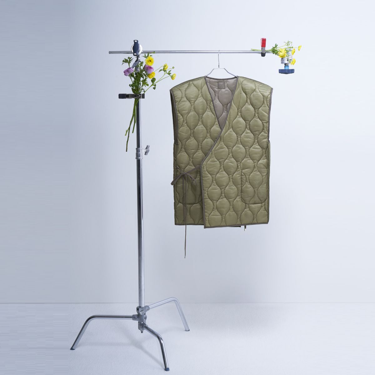 에프엠9102(FM91.02) MATCHeS PADDiNG Vest grey/khaki