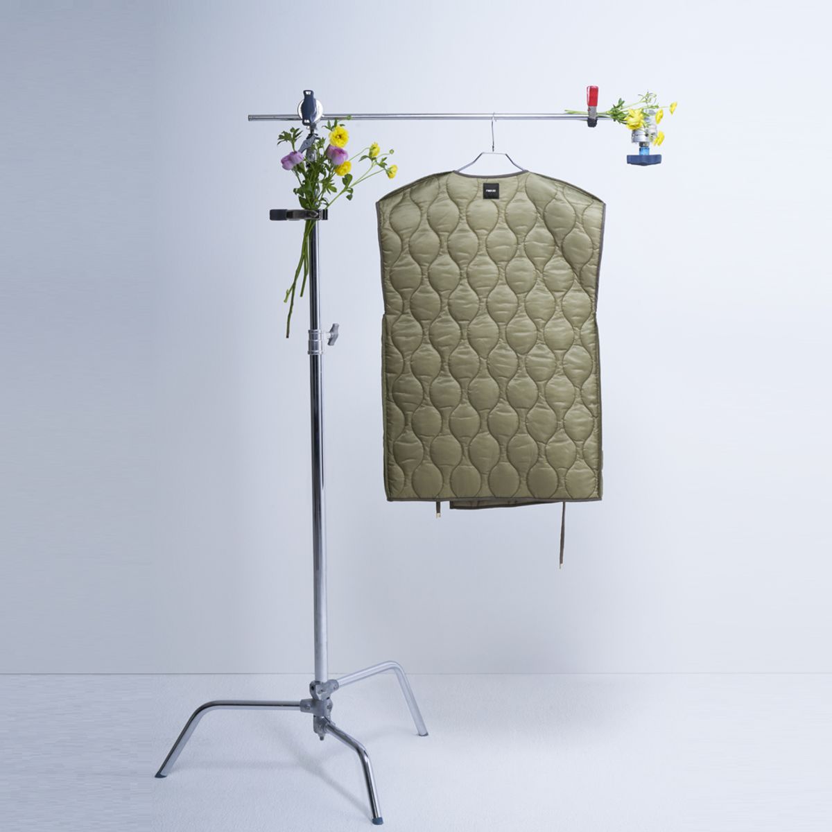 에프엠9102(FM91.02) MATCHeS PADDiNG Vest grey/khaki