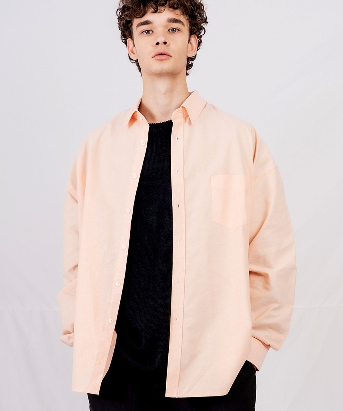 더마일(THEMILE) 엠엘 오버사이즈 옥스포드 셔츠 [ORANGE]