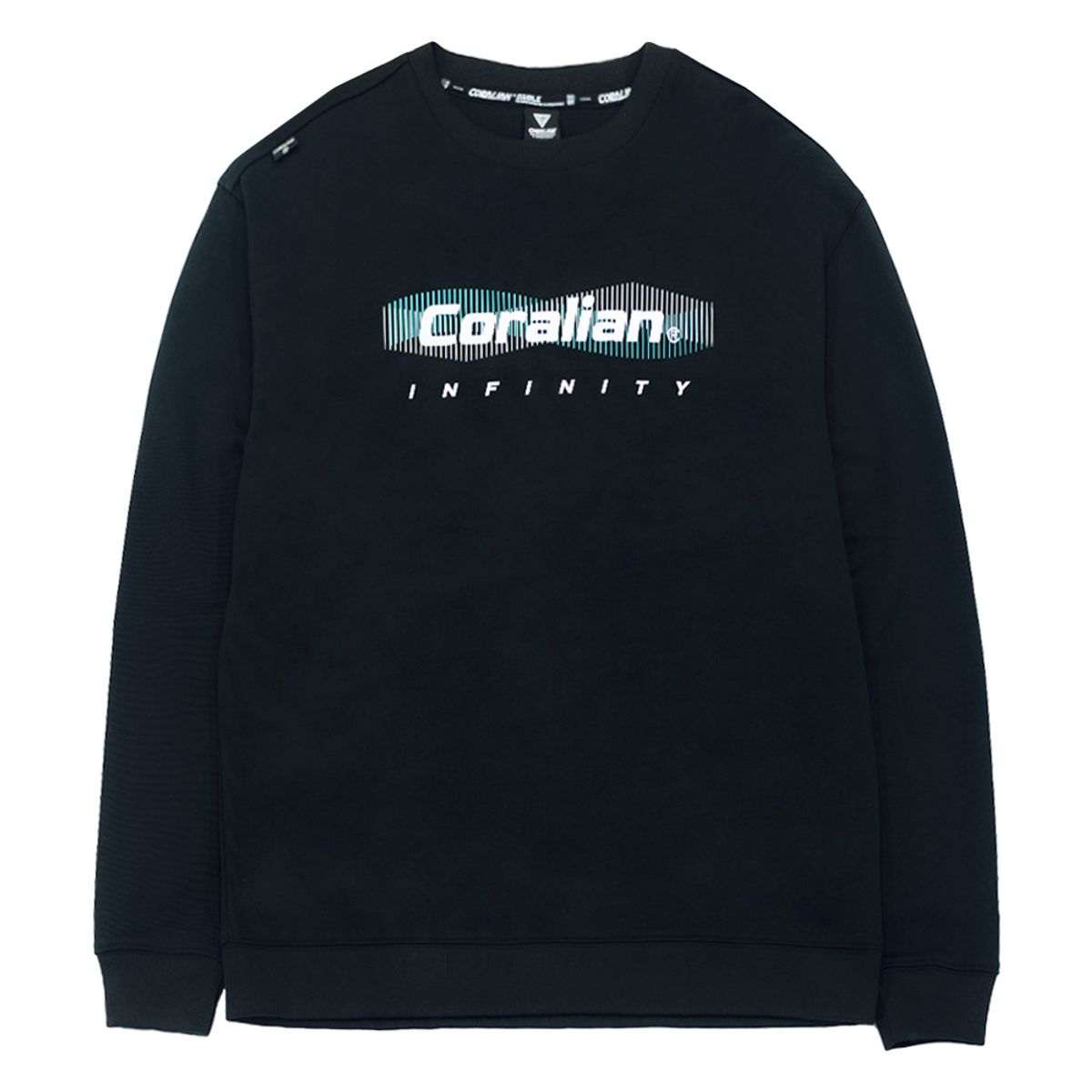 코랄리안(CORALIAN) 런오프 베이직 빅로고 스웨트셔츠 맨투맨 블랙