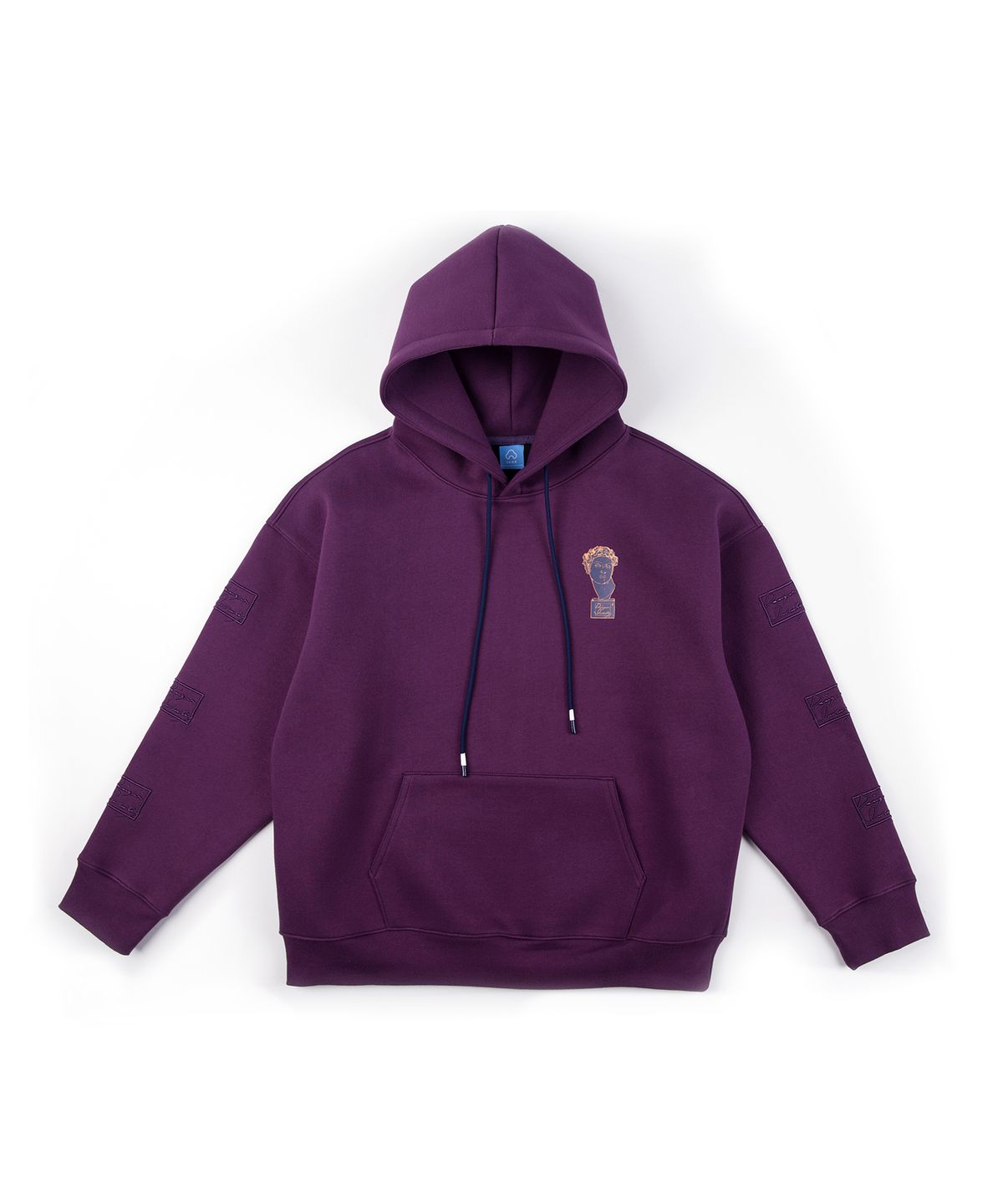 에스에스큐알(SSQR) Unisex Embroidered Hooded Sweatshirt DAHOOD_02_PURPLE