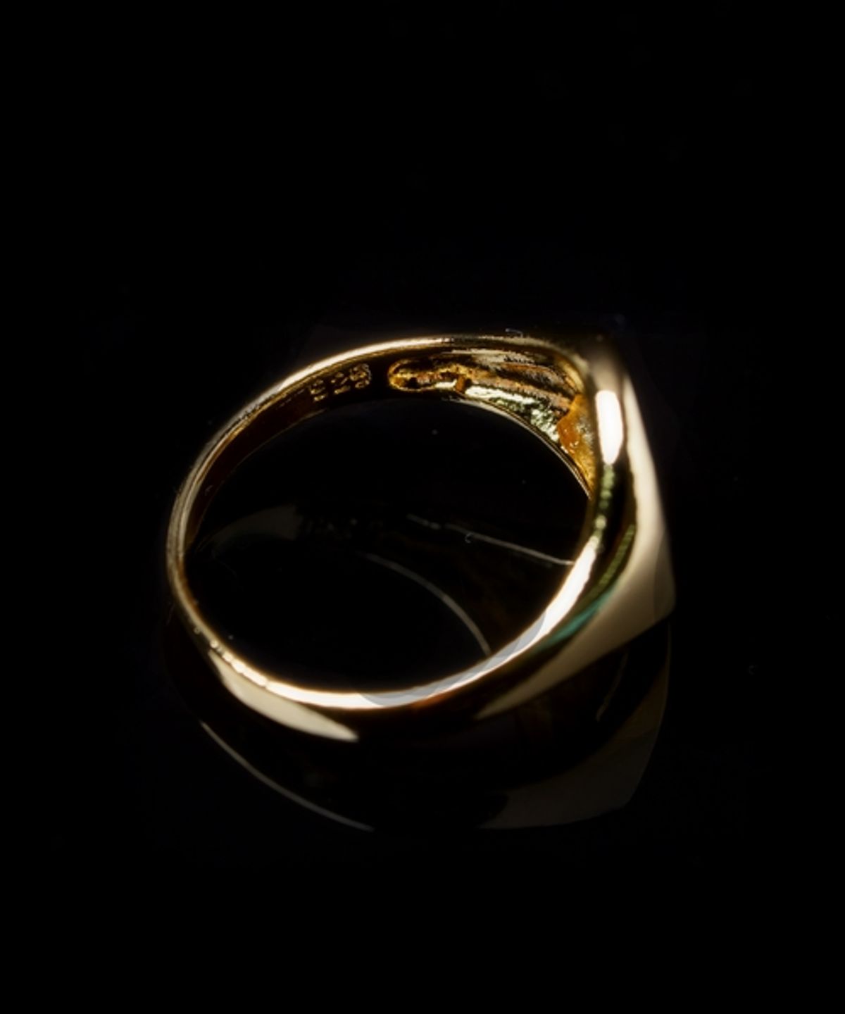 봉보(BONBEAU) Kitsch smile face point bold signet Ring 볼드 스마일 페이스 포인트 골드 반지