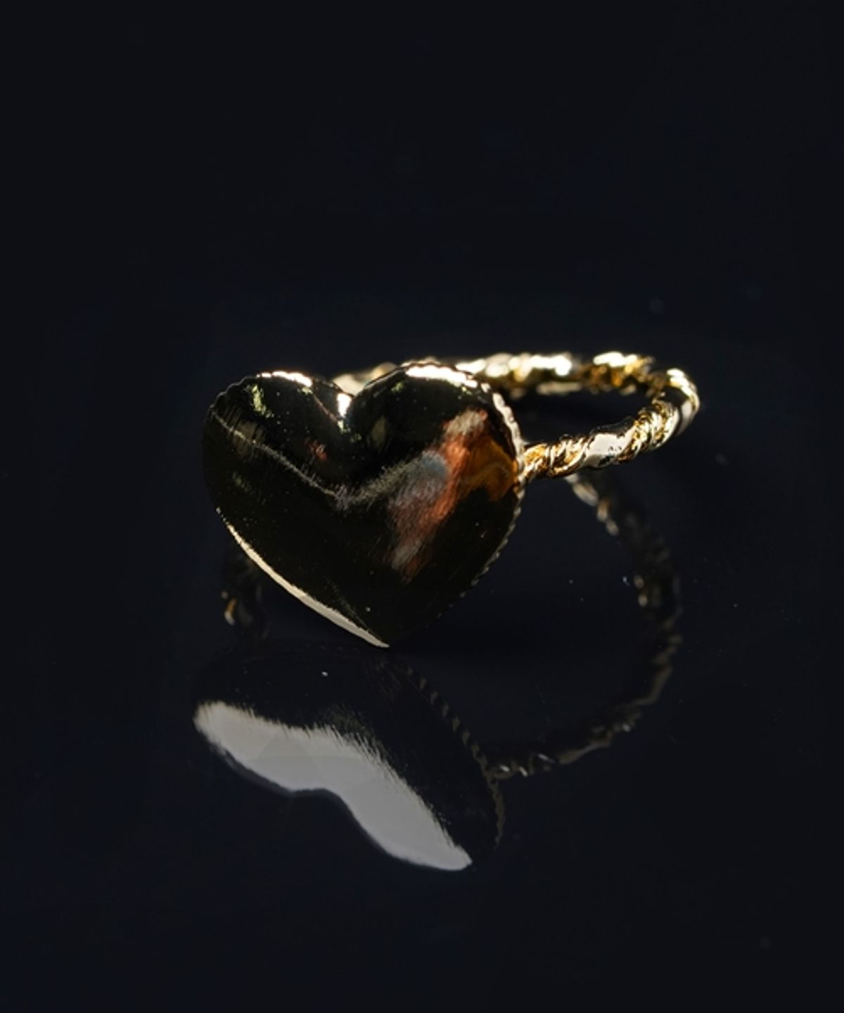 봉보(BONBEAU) Vintage heart gold point  빈티지 하트 포인트 골드 꼬임 반지 Ring