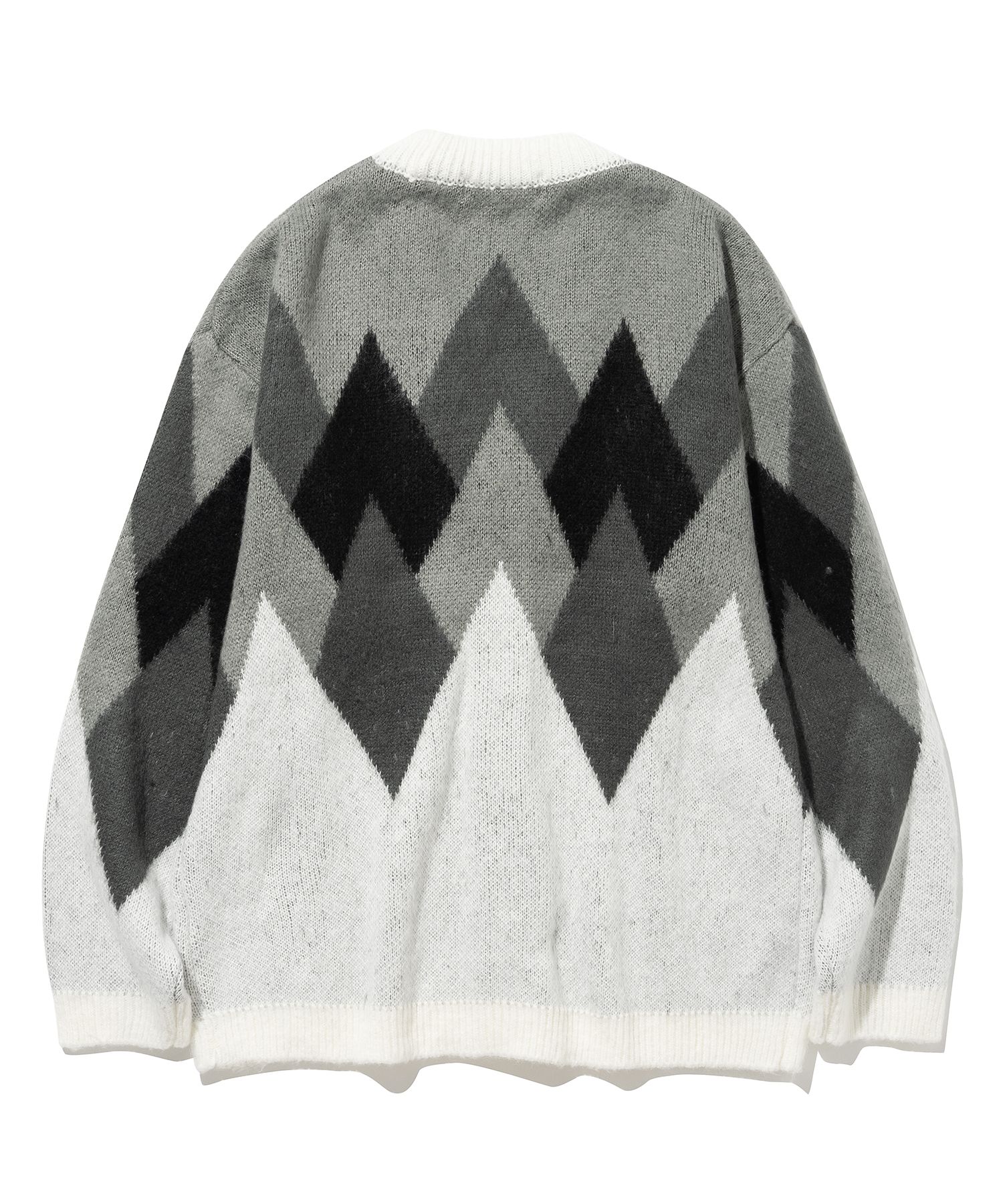魅了 | MUSINSA KNITTED BLACK Cardigan Argyle Brush Bulky トップス