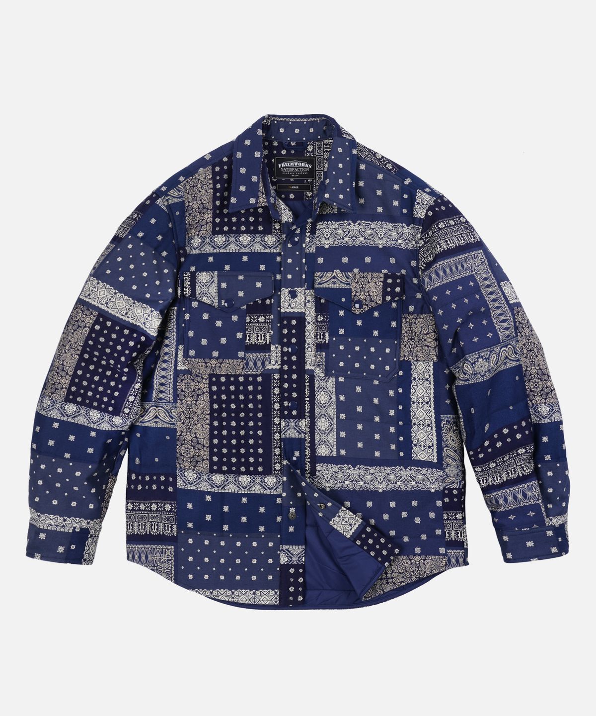 프리즘웍스(FRIZMWORKS) BANDANA PADDING SHIRT JACKET _ BLUE