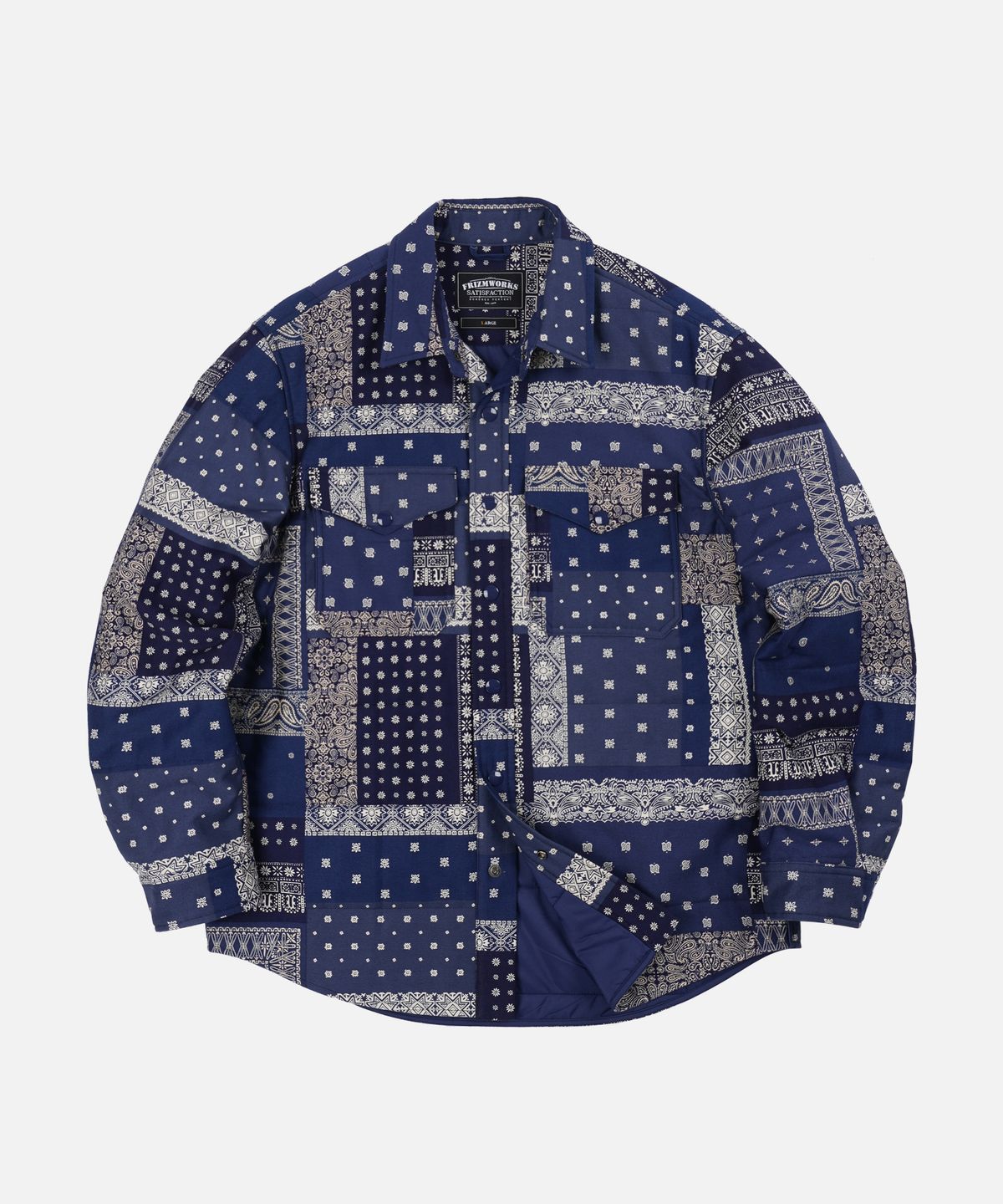 프리즘웍스(FRIZMWORKS) BANDANA PADDING SHIRT JACKET _ BLUE