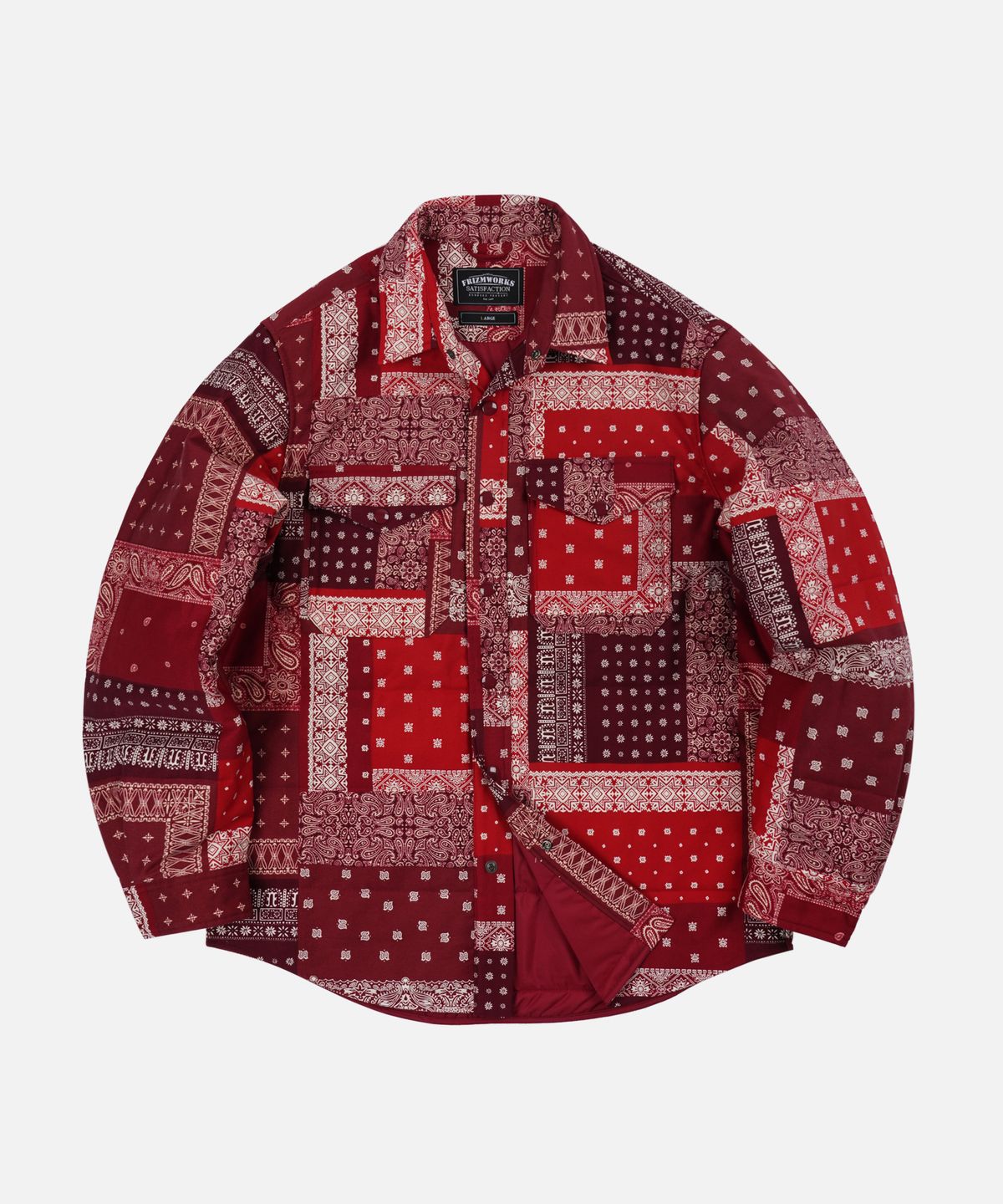 프리즘웍스(FRIZMWORKS) BANDANA PADDING SHIRT JACKET _ RED