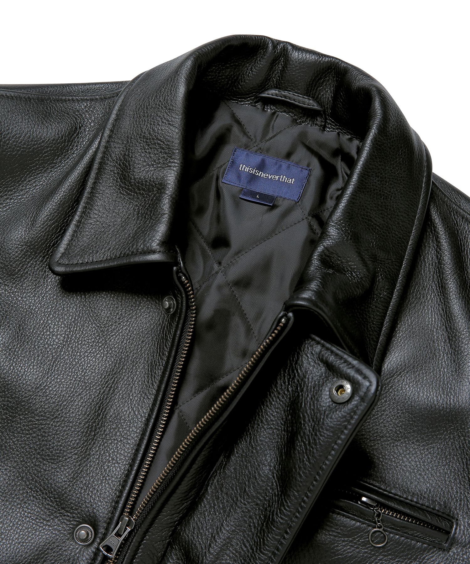 MUSINSA公式 | thisisneverthat Leather Overcoat Black