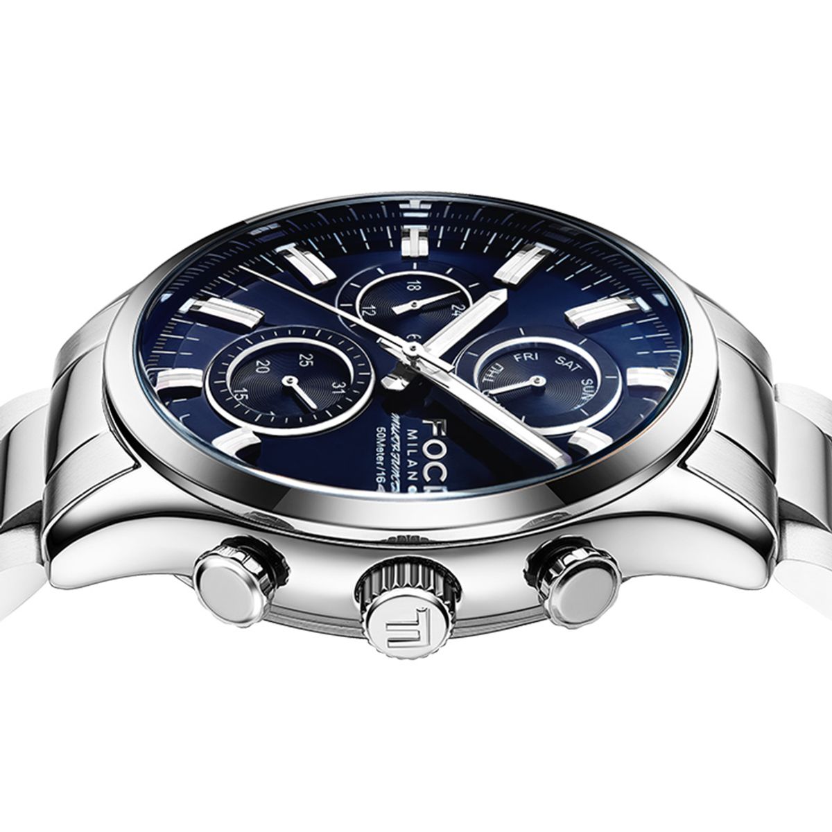 포체(FOCE) 43mm 남성 멀티펑션 메탈시계 FM7583BU