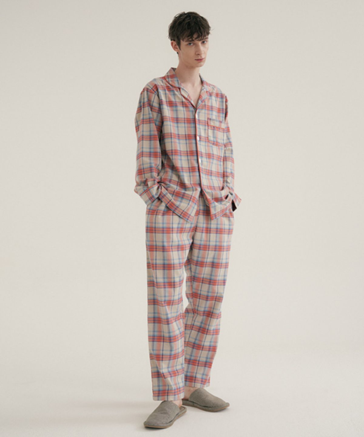 조스라운지(JO'S LOUNGE) (m) Coral Plaid Pajama Set