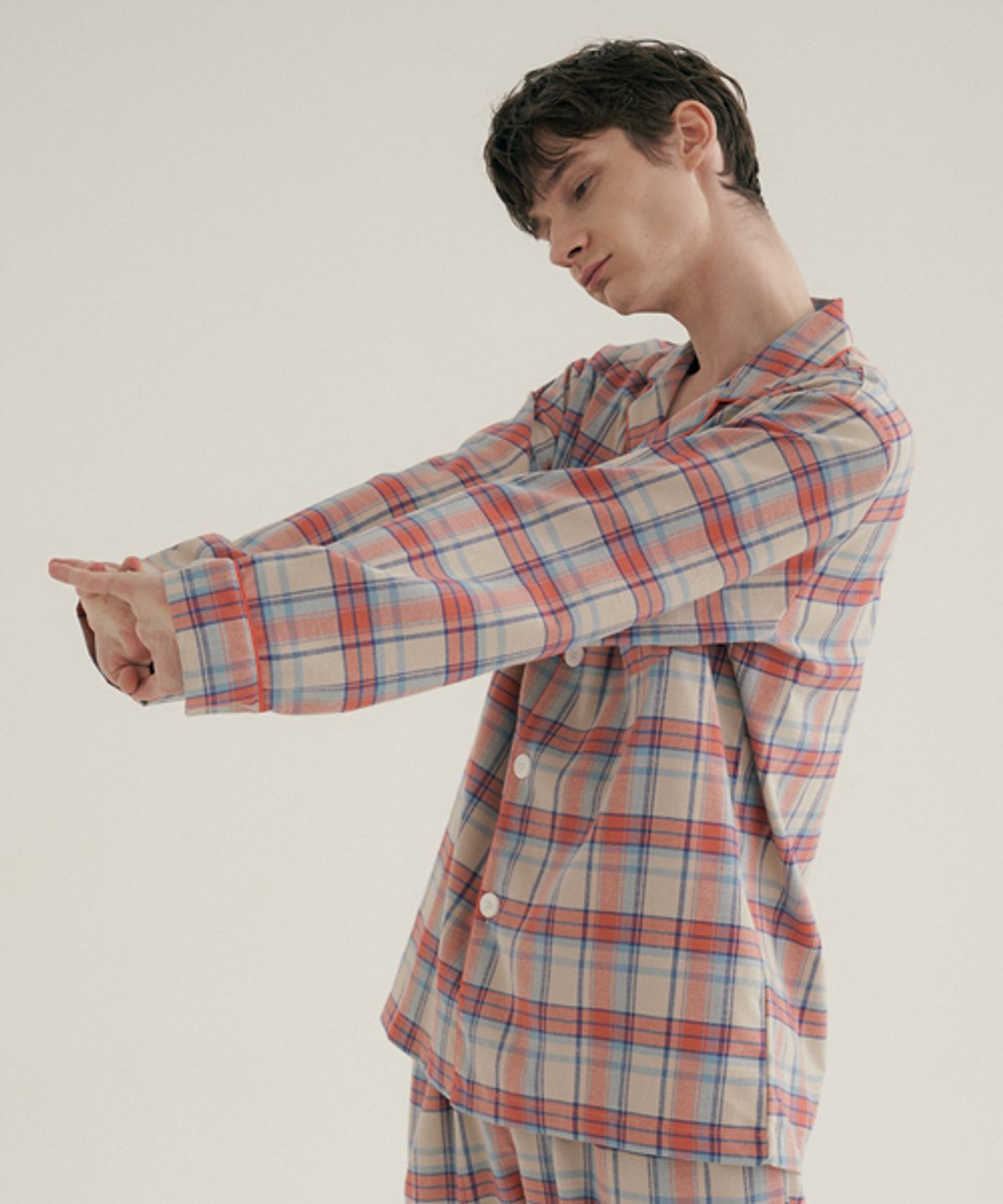 조스라운지(JO'S LOUNGE) (m) Coral Plaid Pajama Set