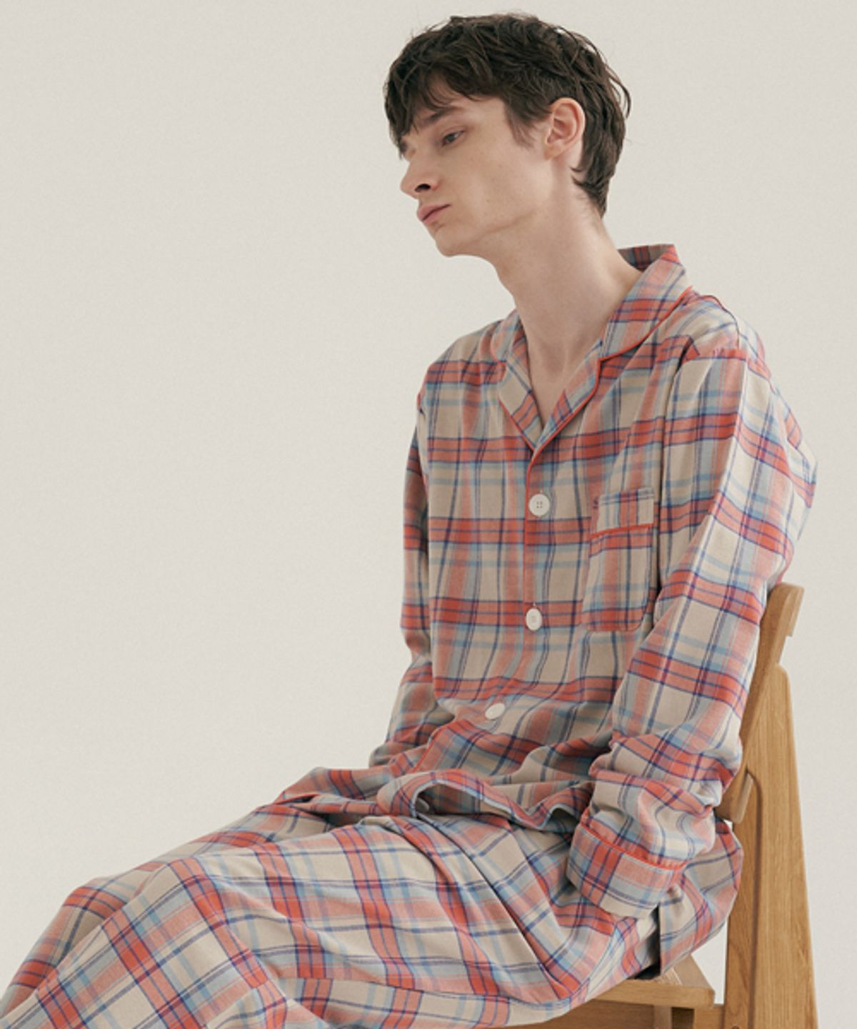 조스라운지(JO'S LOUNGE) (m) Coral Plaid Pajama Set