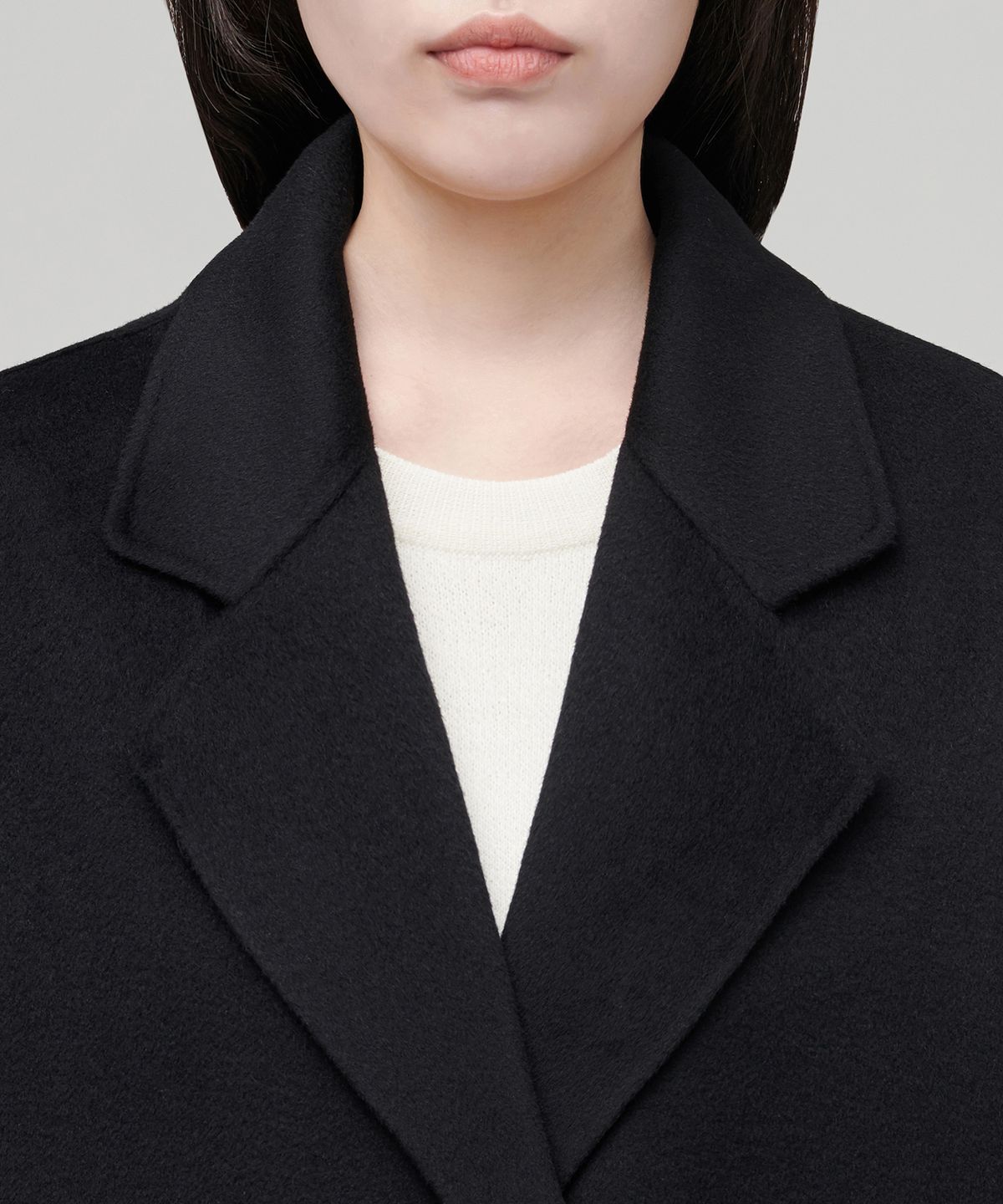 무신사 스탠다드 우먼(MUSINSA STANDARD WOMAN) 우먼즈 캐시미어 블렌드 핸드메이드 로브 코트 [블랙]