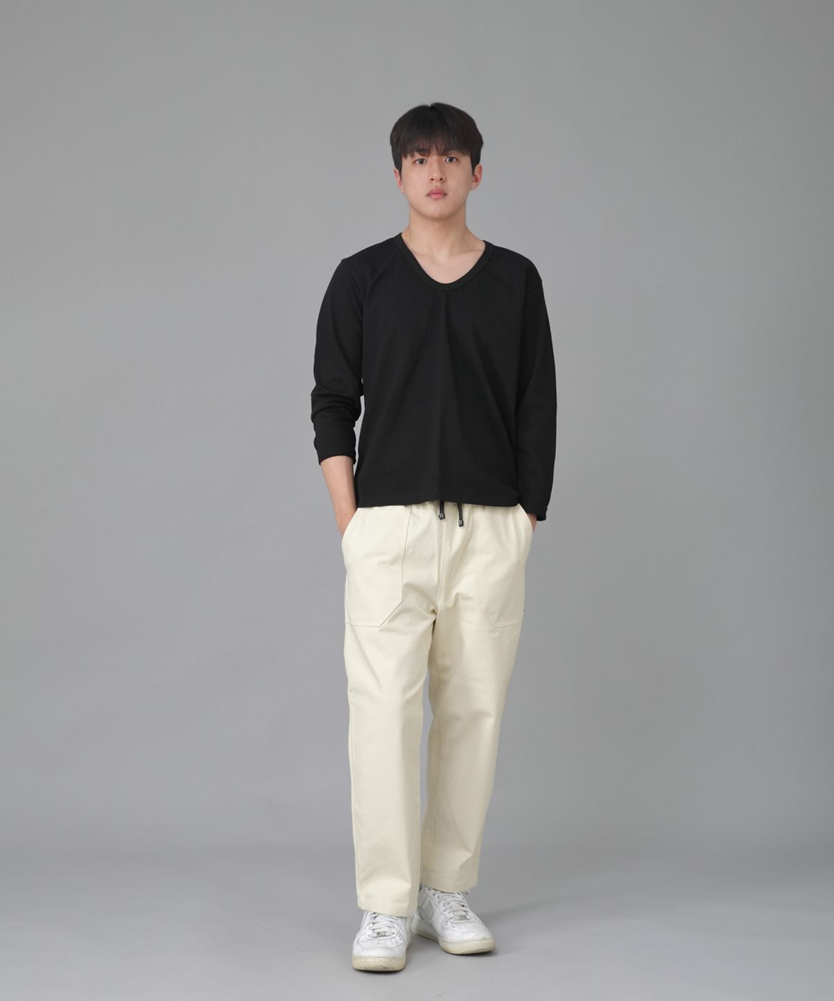세인트크루(SAINTCREW) 앵클 드롭 클래식 퍼티그 테이퍼드팬츠 AFT-306 크림